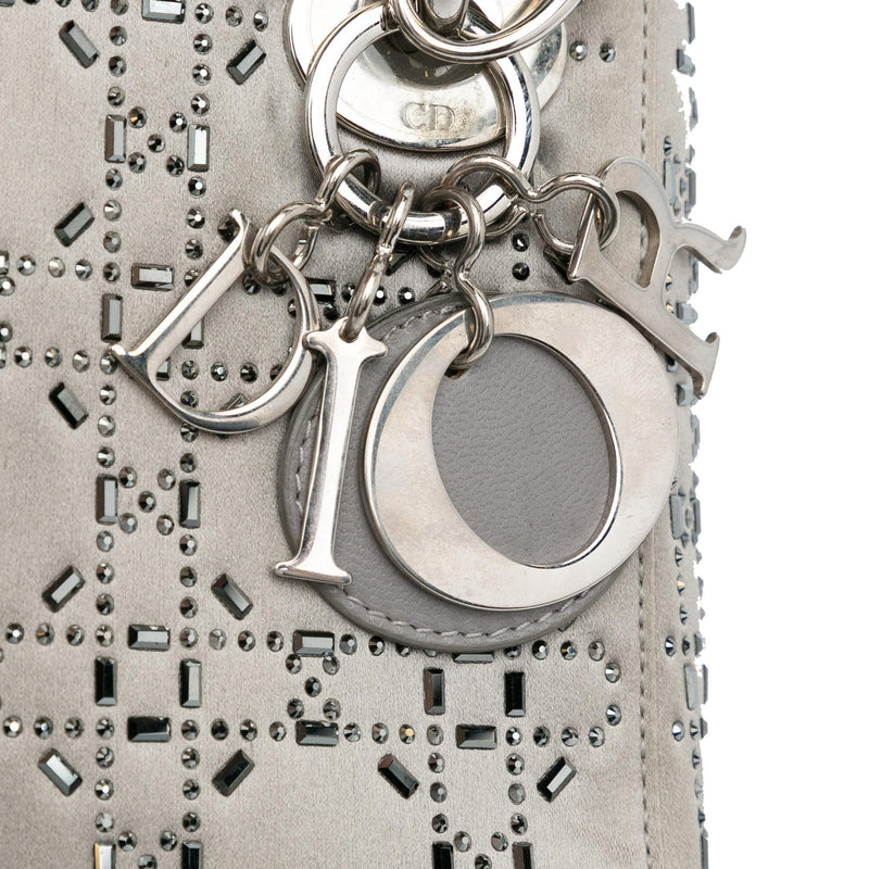 Dior Mini Crystal-Embellished Satin Lady Dior (SHG-s77LCa)