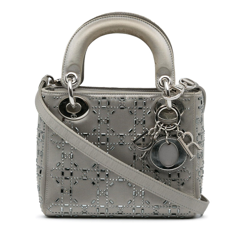 Dior Mini Crystal-Embellished Satin Lady Dior (SHG-s77LCa)