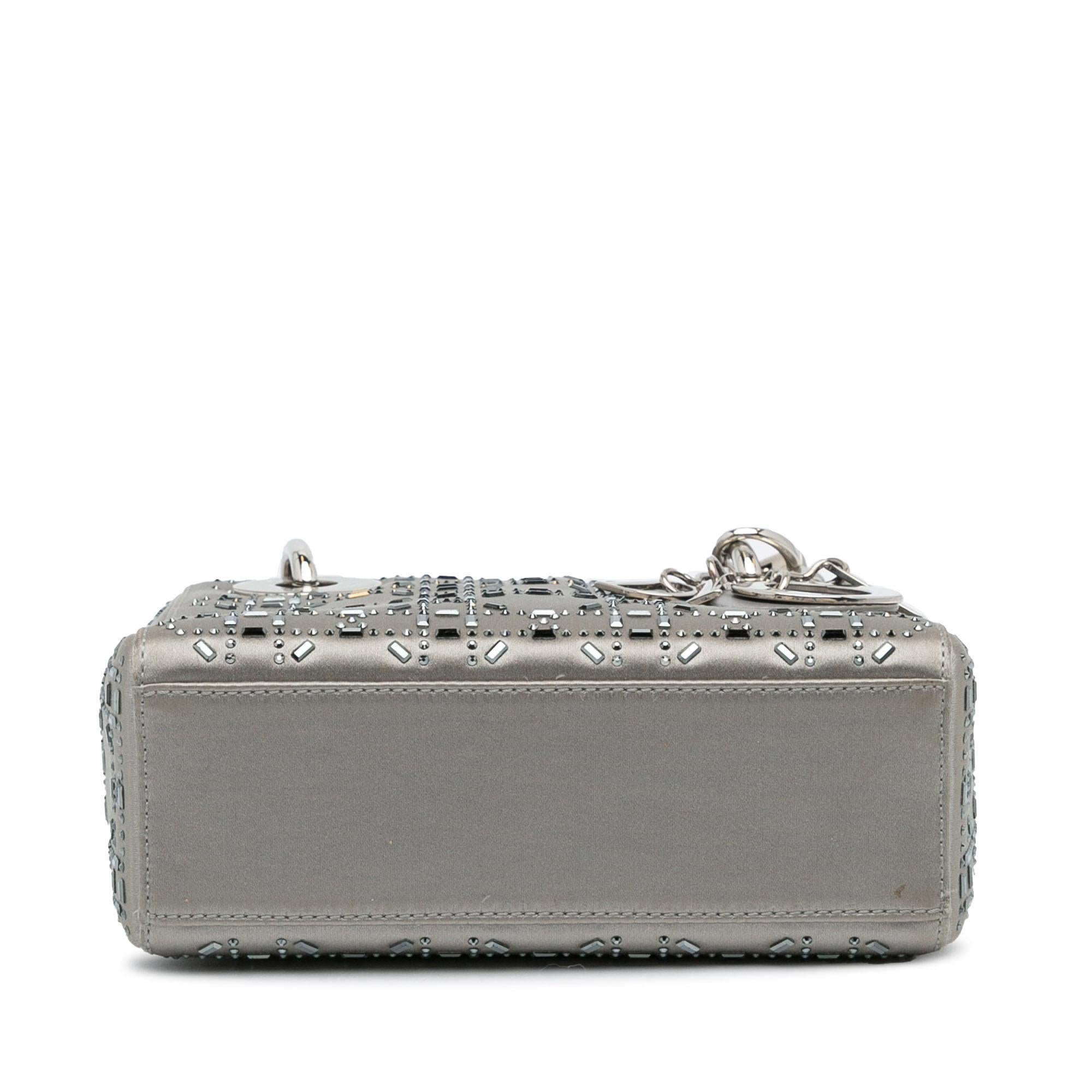 Dior Mini Crystal-Embellished Satin Lady Dior (SHG-s77LCa)