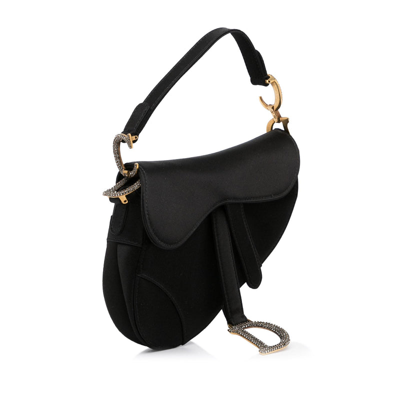 dior saddle bag black leather