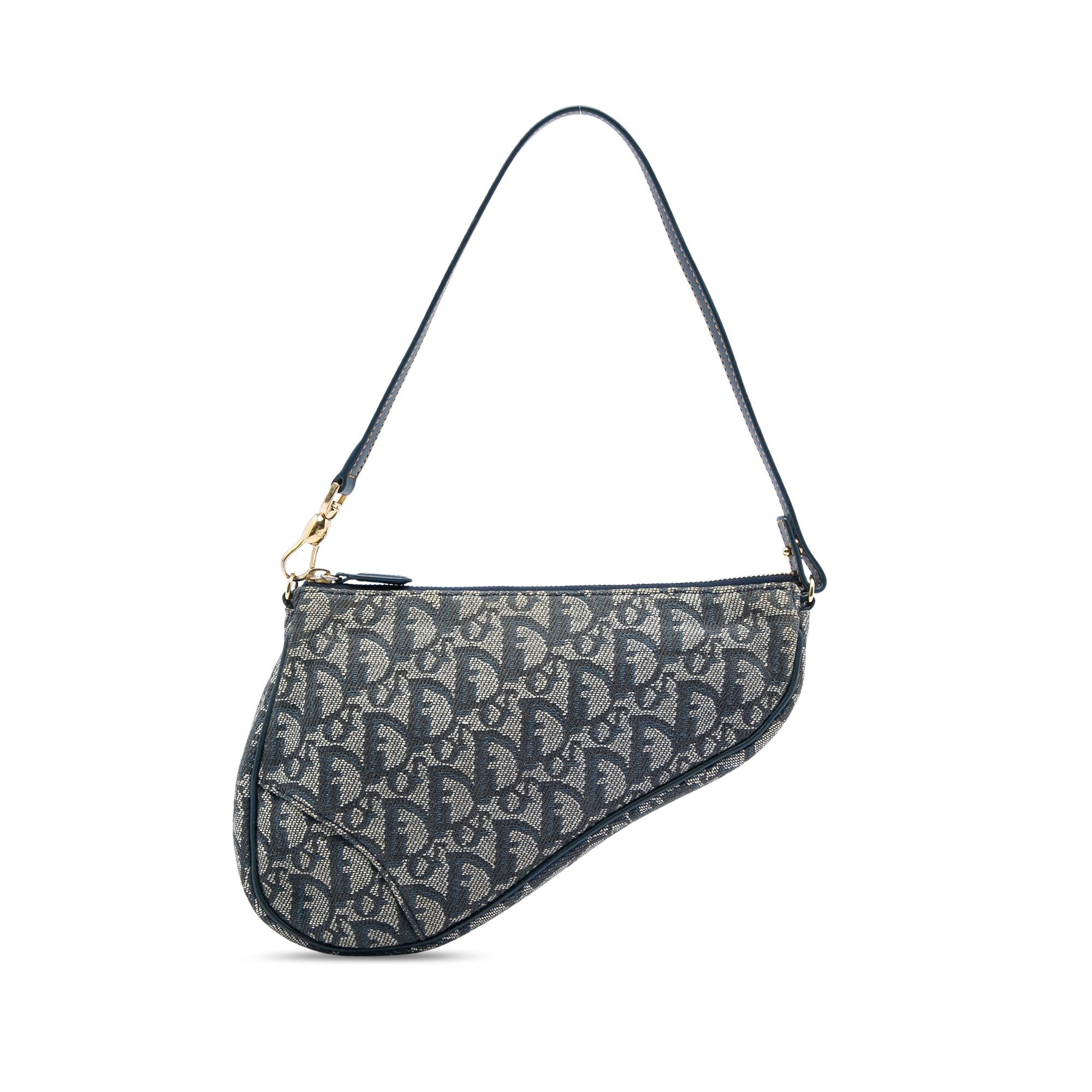 Dior Mini Diorissimo Canvas Saddle Pochette
