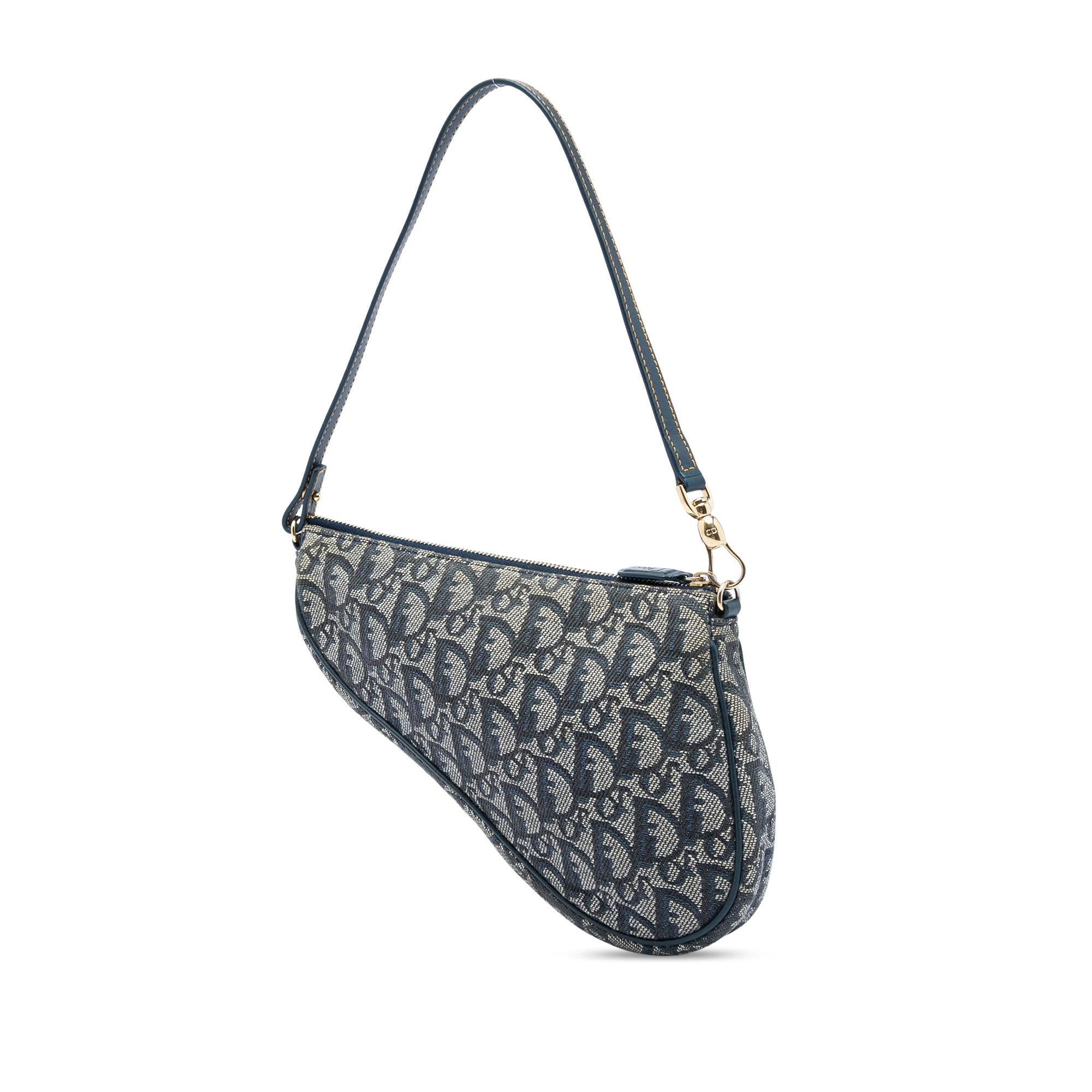 Dior Mini Diorissimo Canvas Saddle Pochette