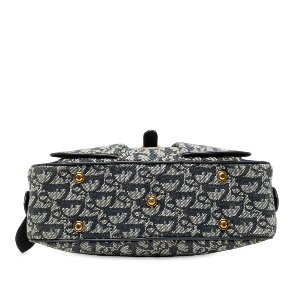 Dior Mini Diorissimo Trotter Canvas Double Saddle Bowler Bag