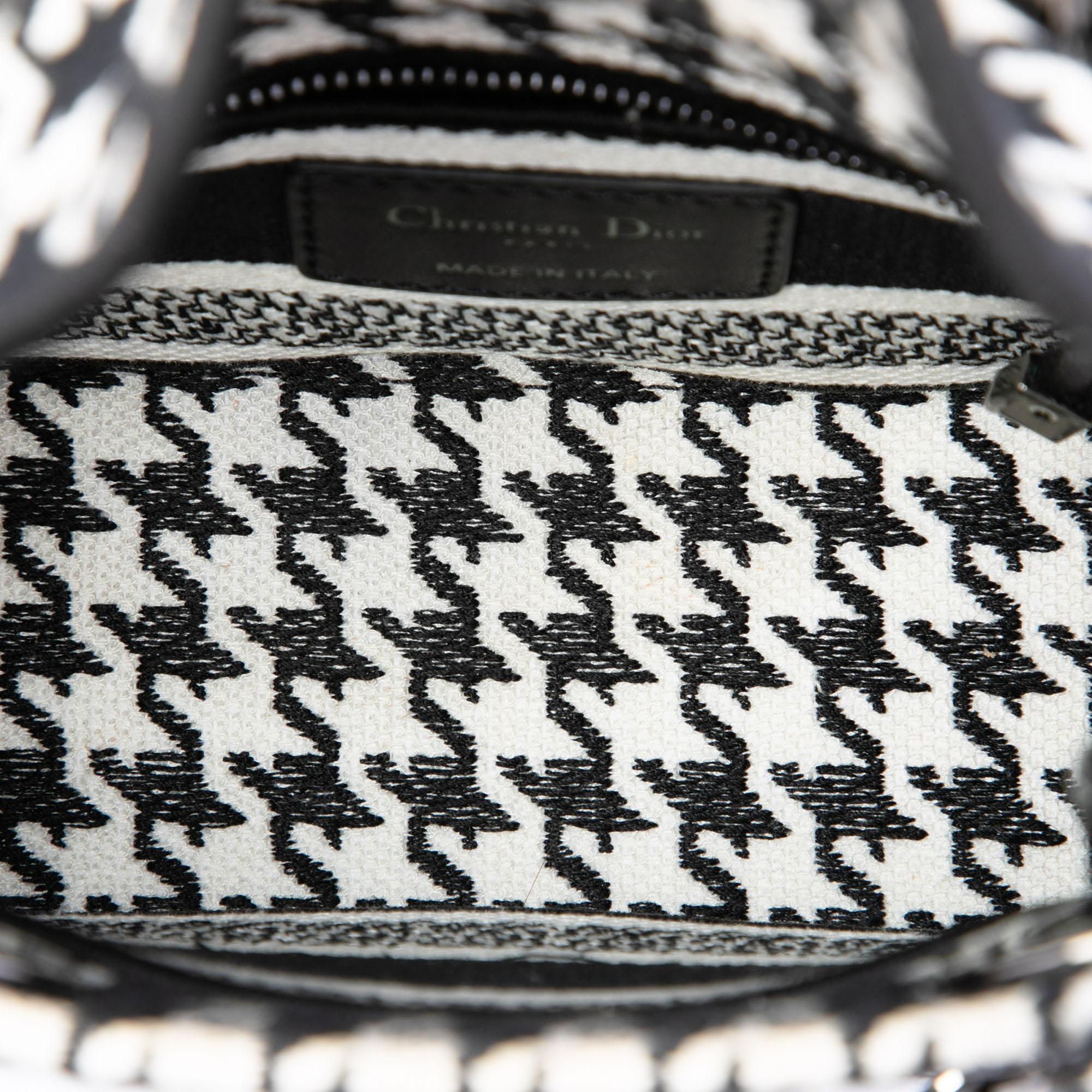 Dior Mini Embroidered Canvas Houndstooth Lady D Lite