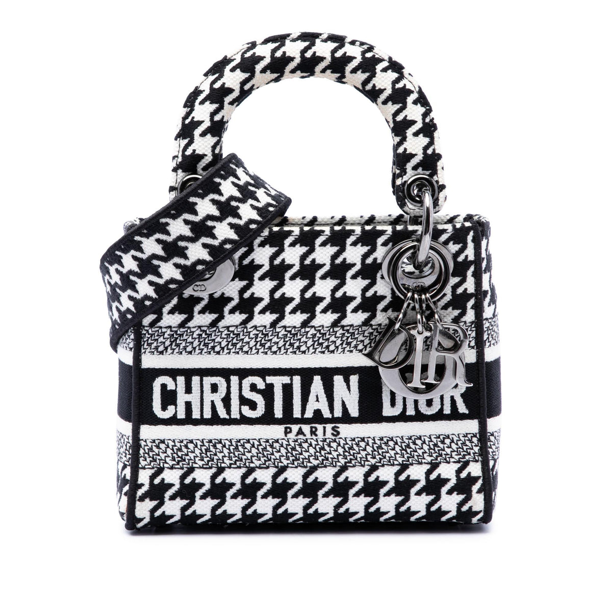 Dior Mini Embroidered Canvas Houndstooth Lady D Lite