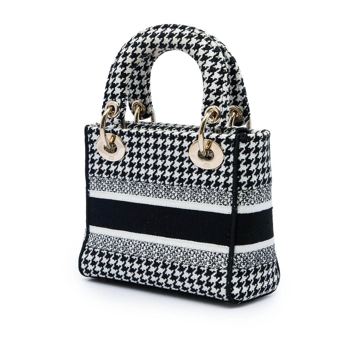 Dior Mini Embroidered Canvas Houndstooth Lady D Lite