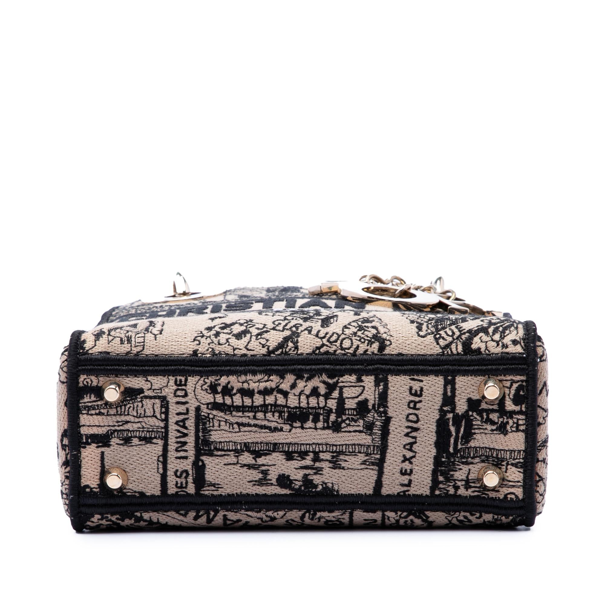 Dior Mini Embroidered Canvas Plan de Paris Lady D Lite