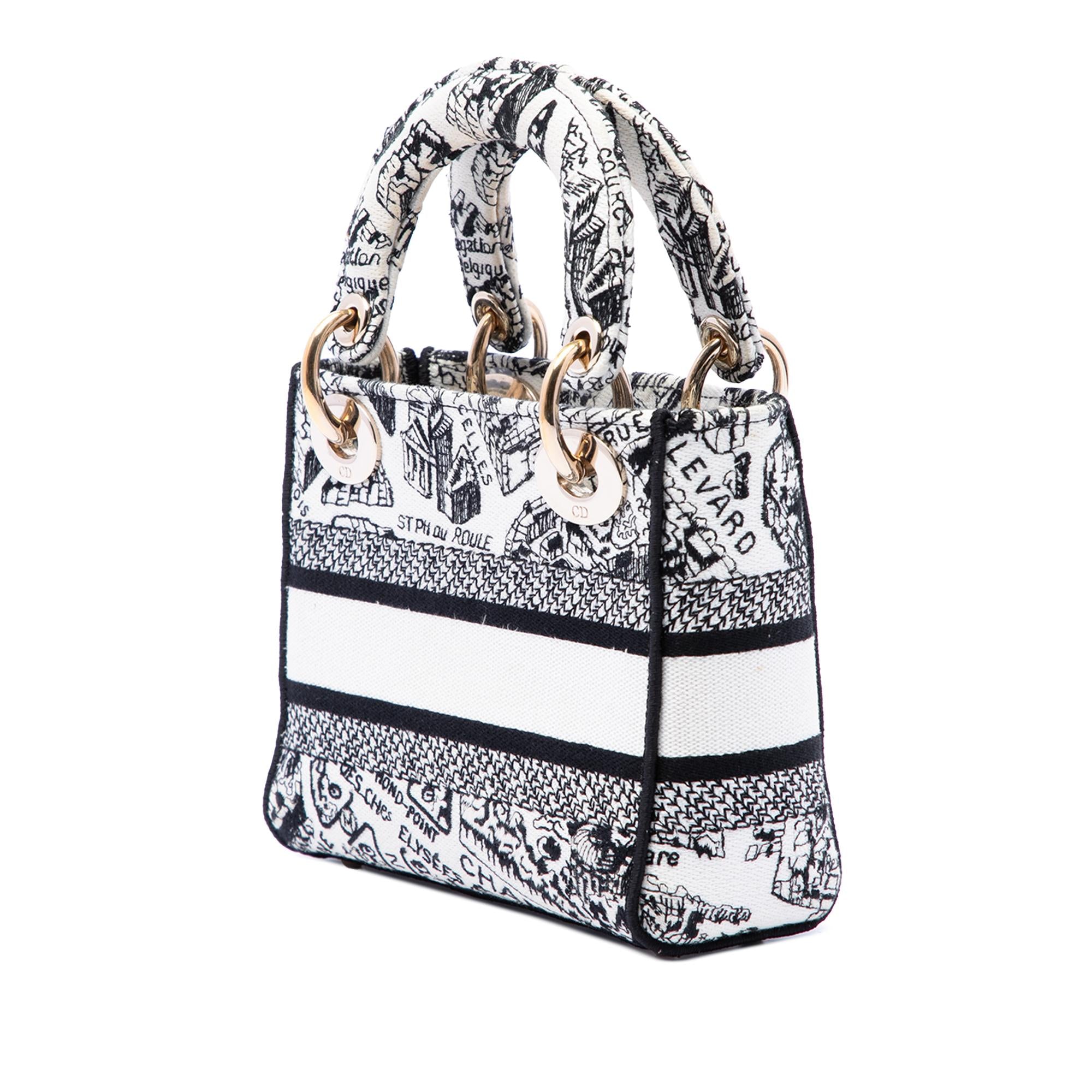 Dior Mini Embroidered Canvas Plan de Paris Lady D Lite