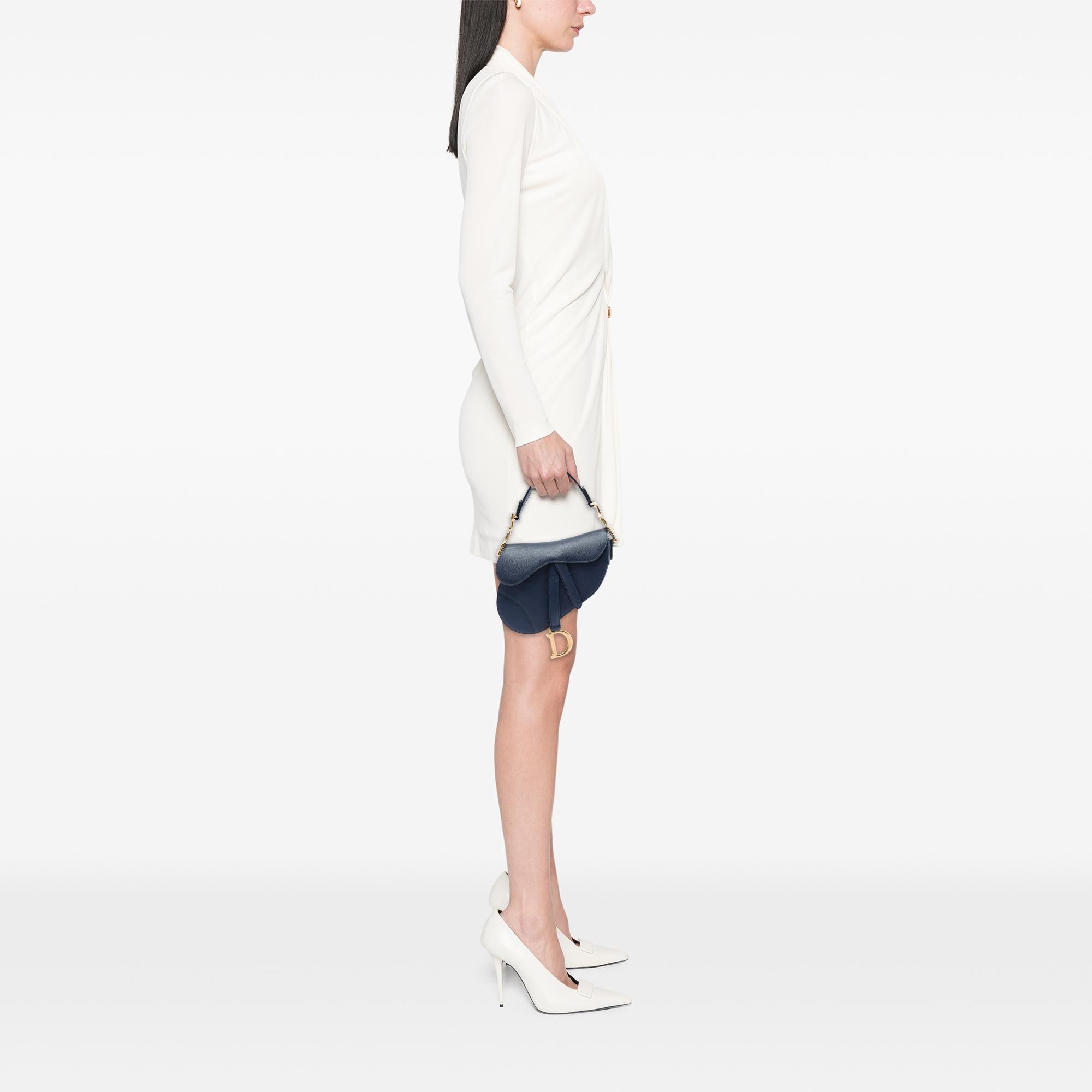 Dior Mini Grained Calfskin Saddle Bag