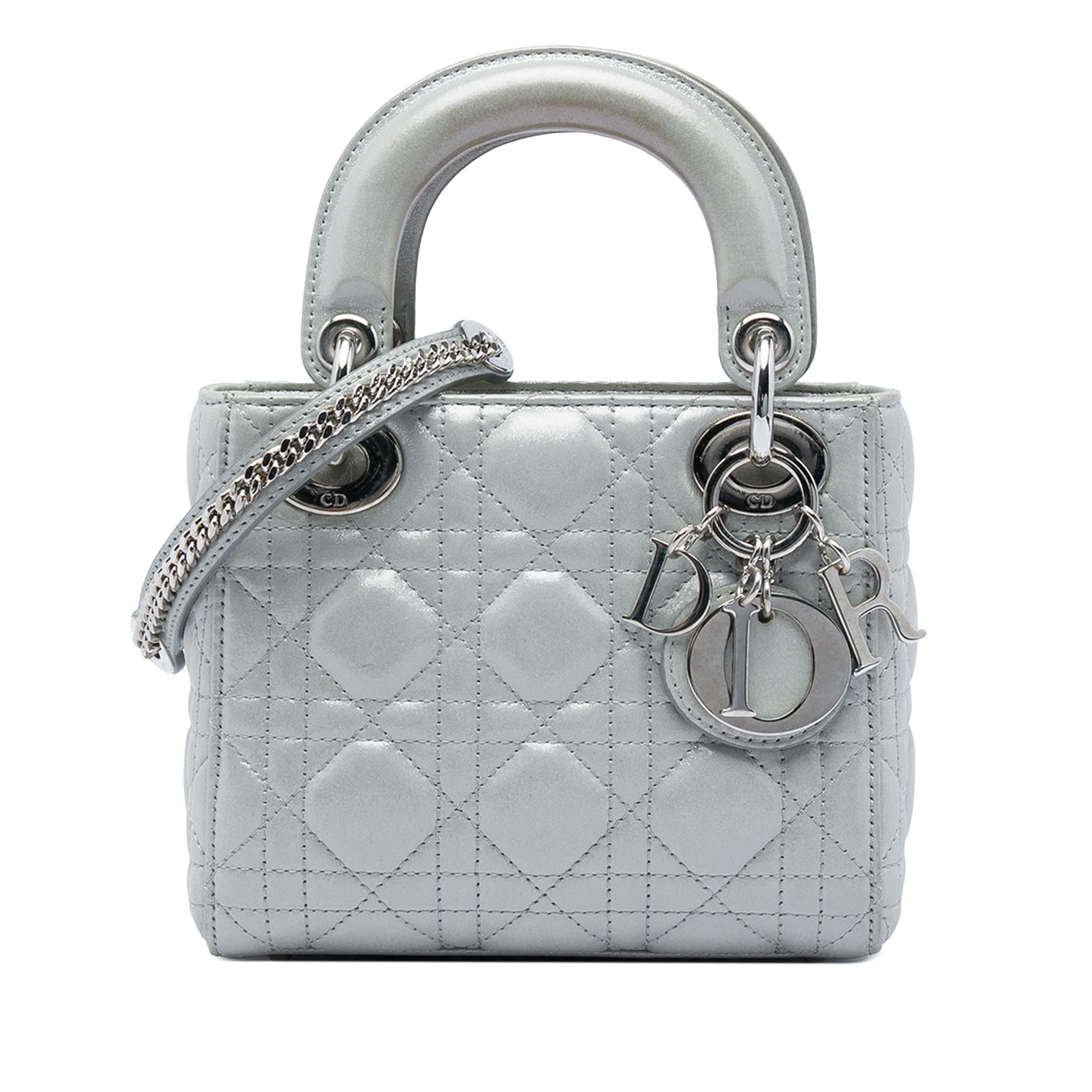Dior Mini Iridescent Lambskin Cannage Lady Dior