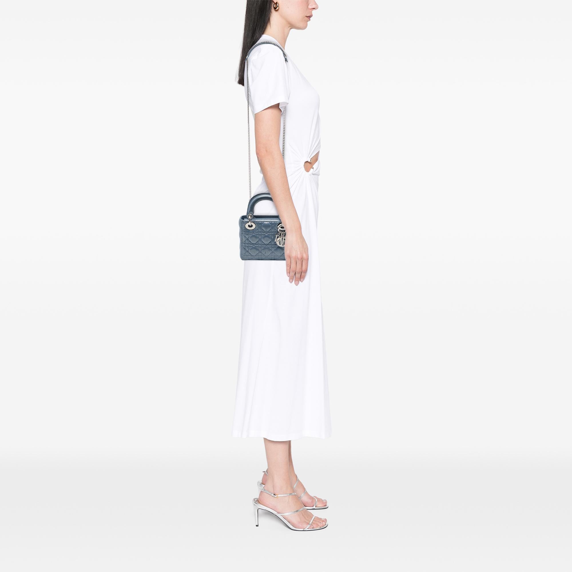 Dior Mini Iridescent Lambskin Cannage Lady Dior