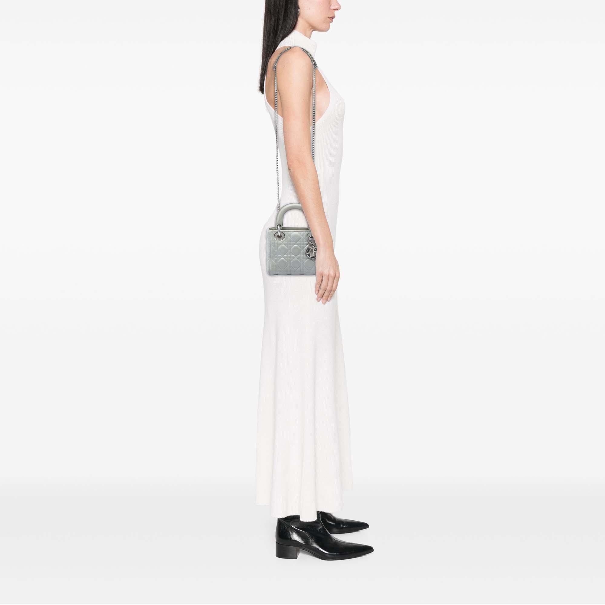 Dior Mini Iridescent Lambskin Cannage Lady Dior