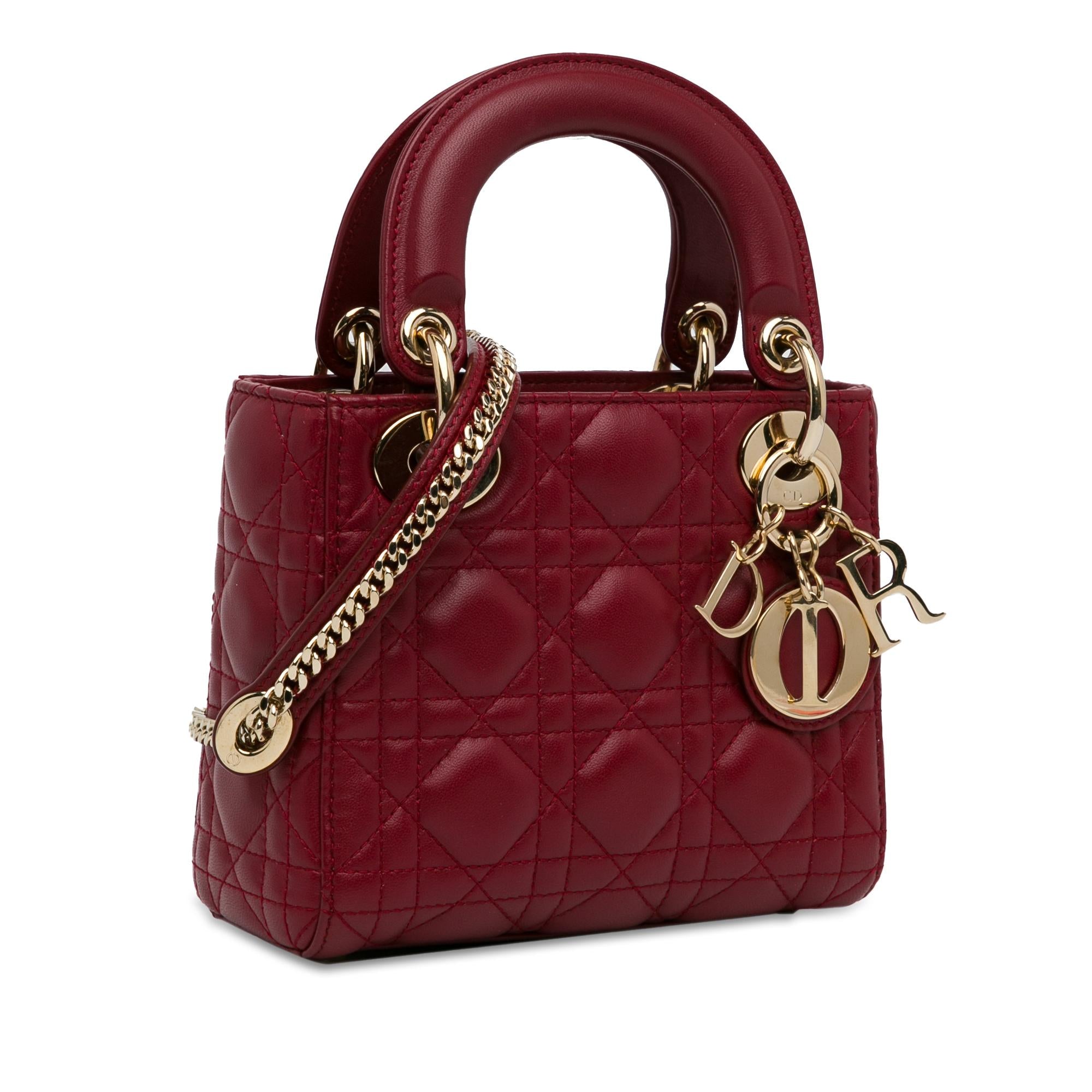 Dior Mini Lambskin Cannage Lady Dior (SHG-xICbLi)