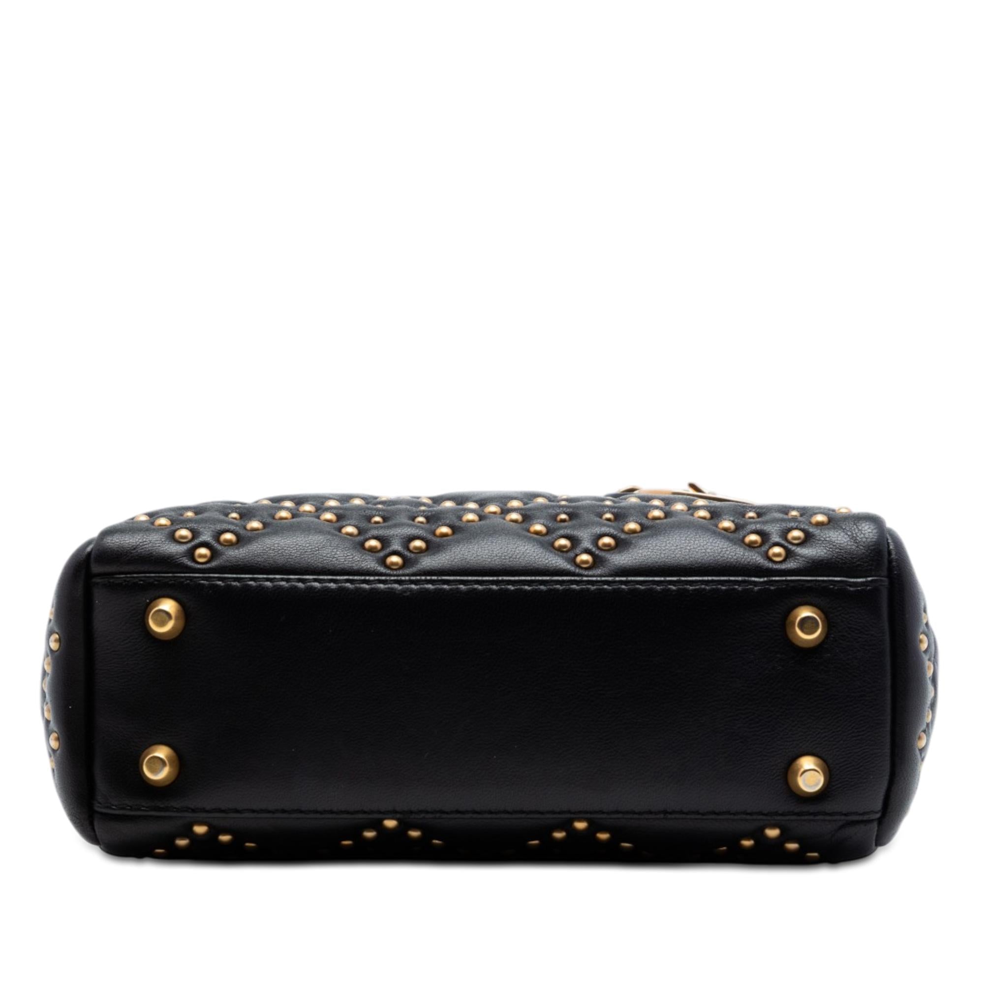 Dior Mini Lambskin Cannage Studded Supple Lady Dior