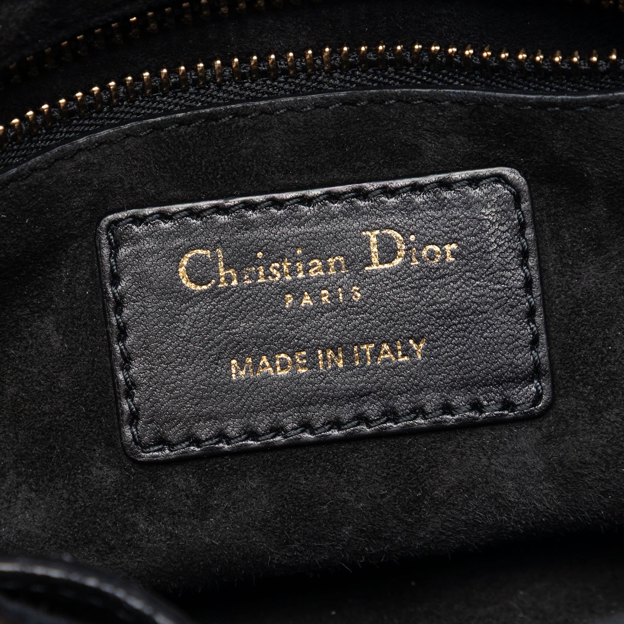 Dior Mini Lambskin Cannage Studded Supple Lady Dior
