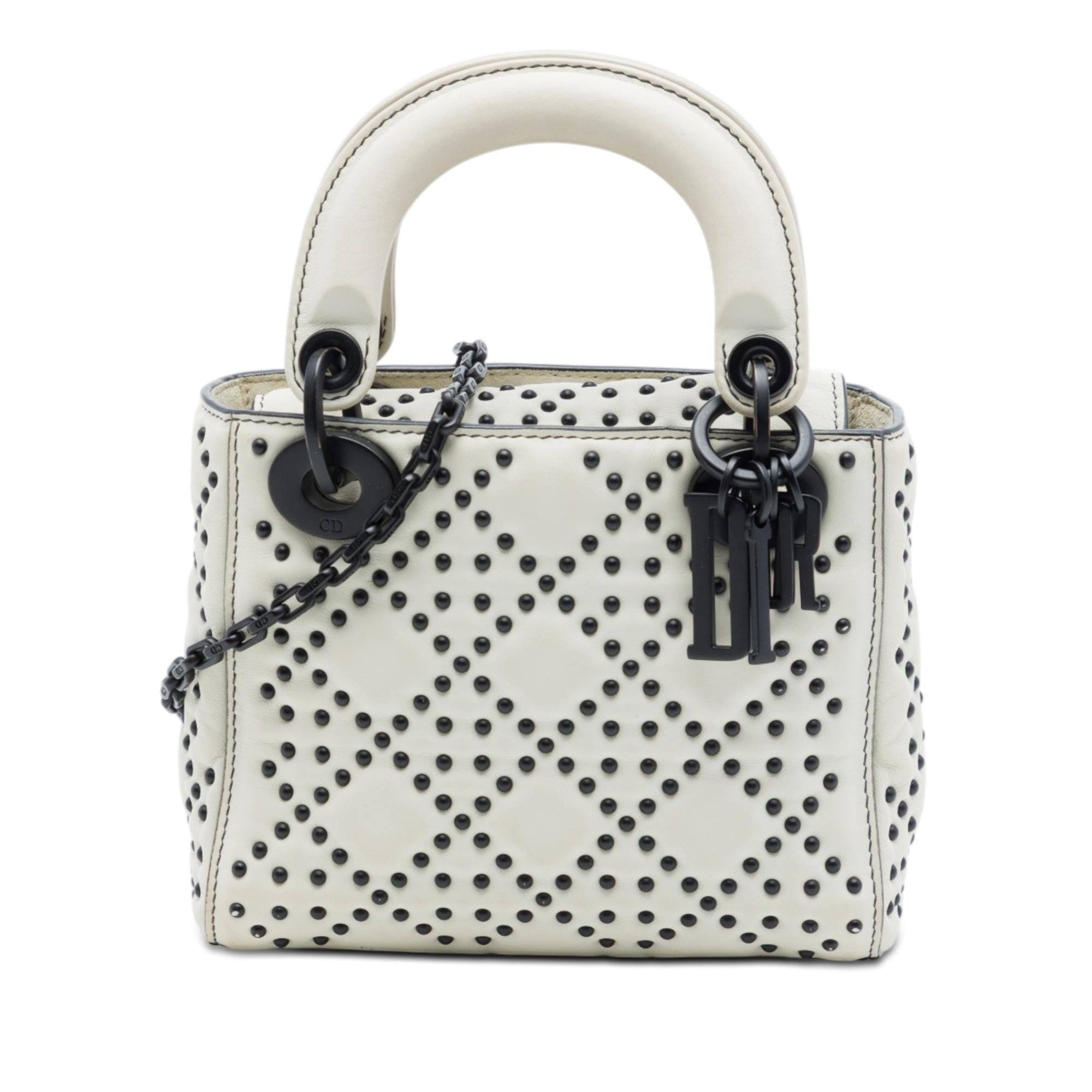 Dior Mini Lambskin Cannage Studded Supple Lady Dior