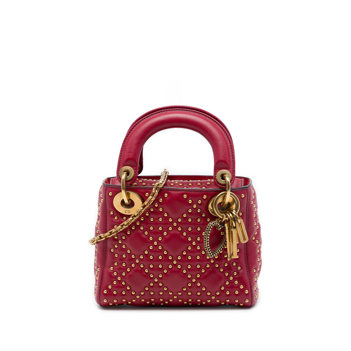 Dior Mini Lambskin Cannage Studded Supple Lady Dior