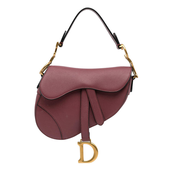 Dior Mini Leather Saddle Bag (SHG-WU9mOF)