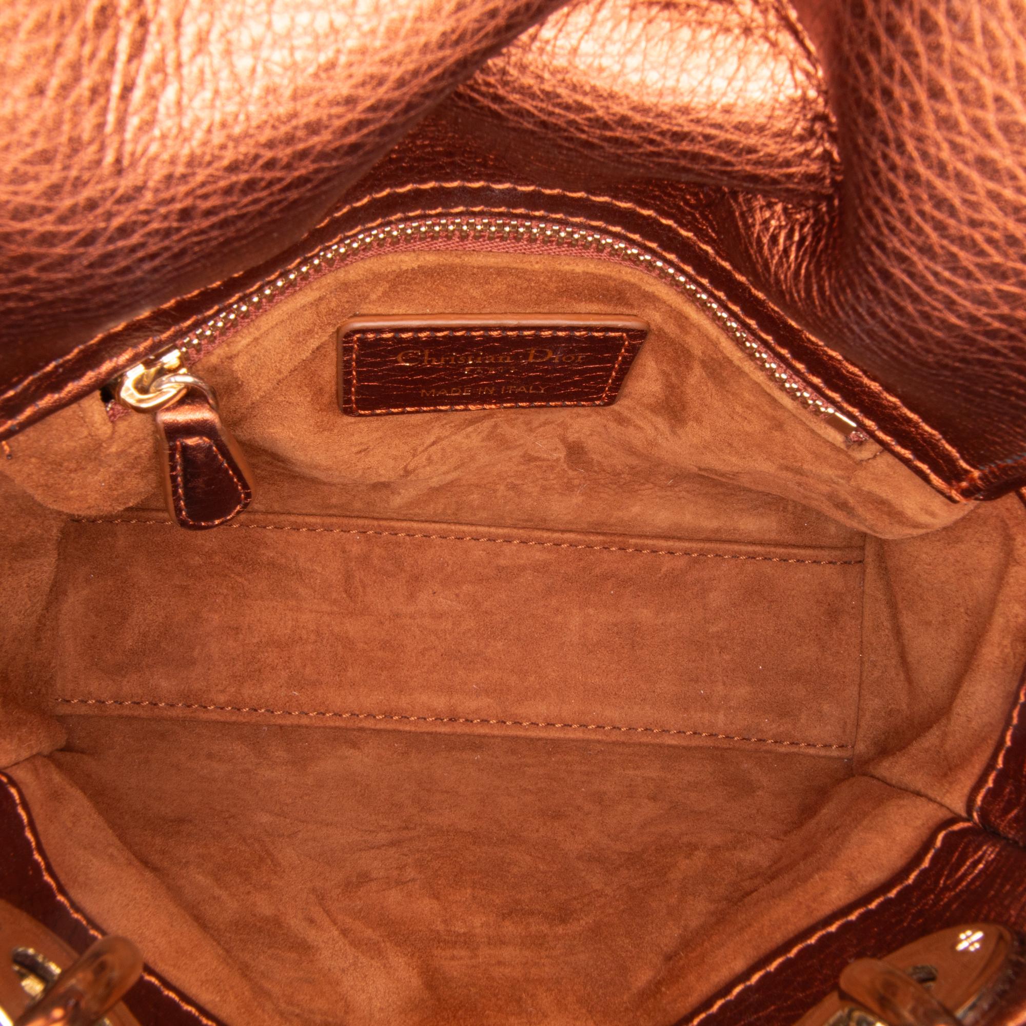 Dior Mini Metallic Calfskin Cannage Supple Lady Dior (SHG-aOccnA)
