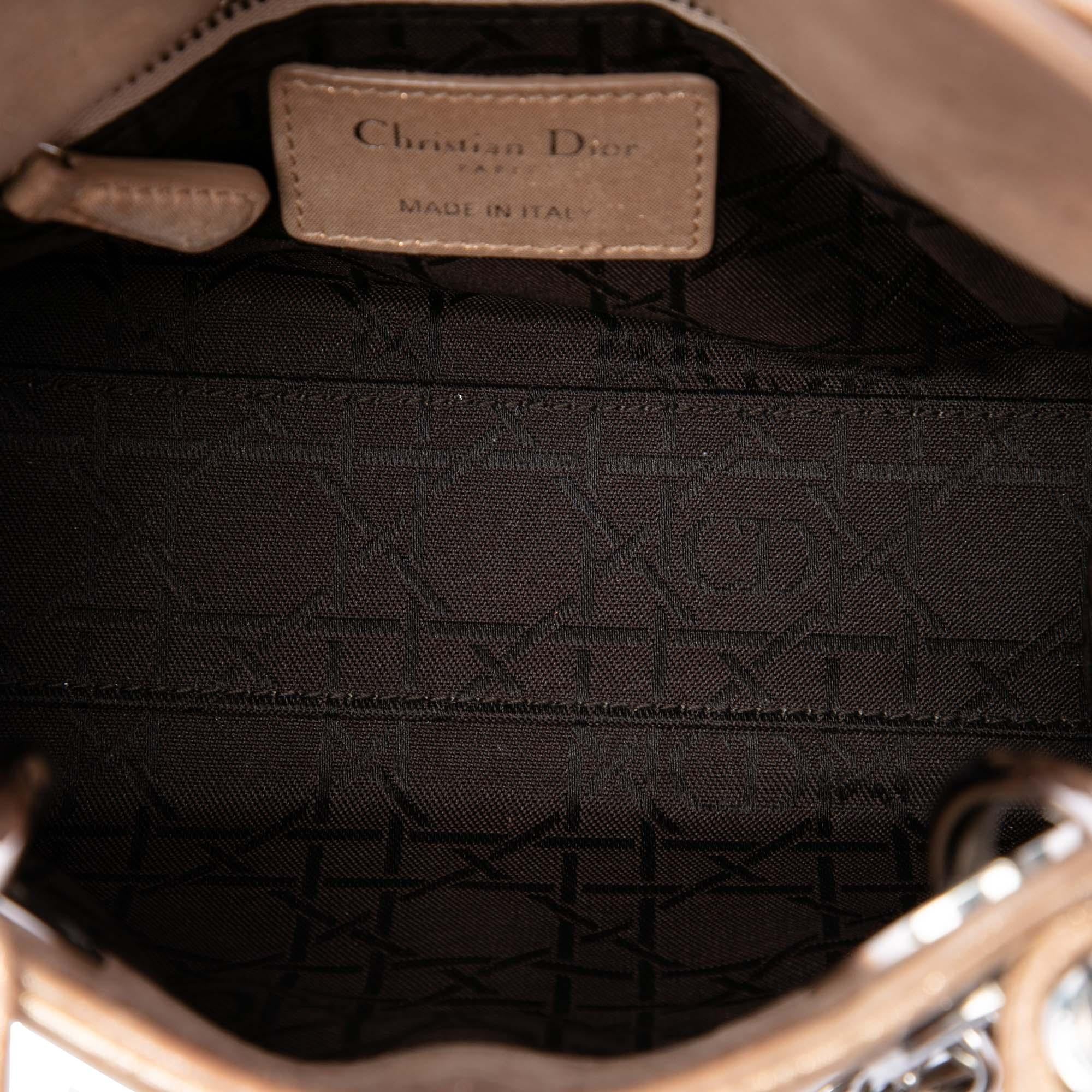Dior Mini Metallic Lambskin Cannage Lady Dior