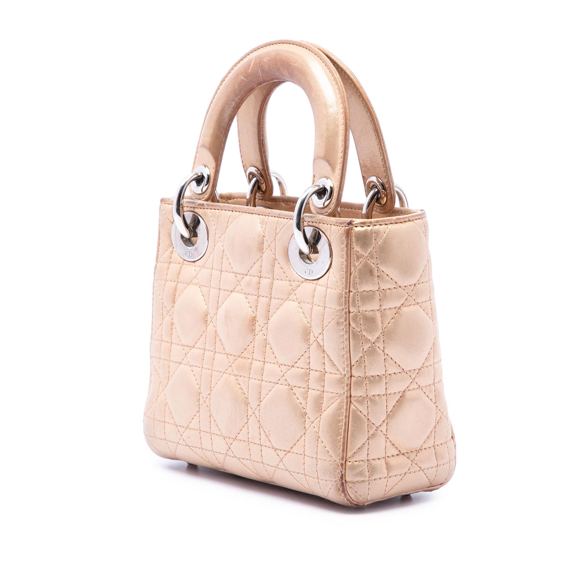 Dior Mini Metallic Lambskin Cannage Lady Dior