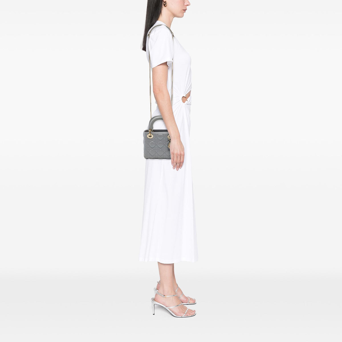 Dior Mini Metallic Lambskin Cannage Lady Dior