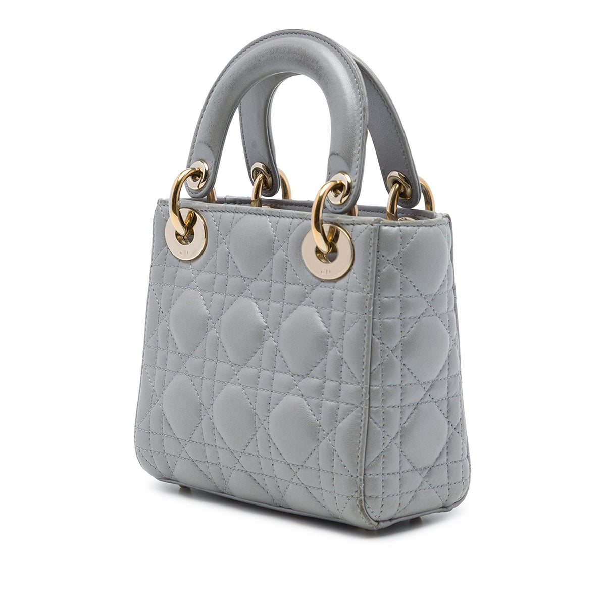 Dior Mini Metallic Lambskin Cannage Lady Dior