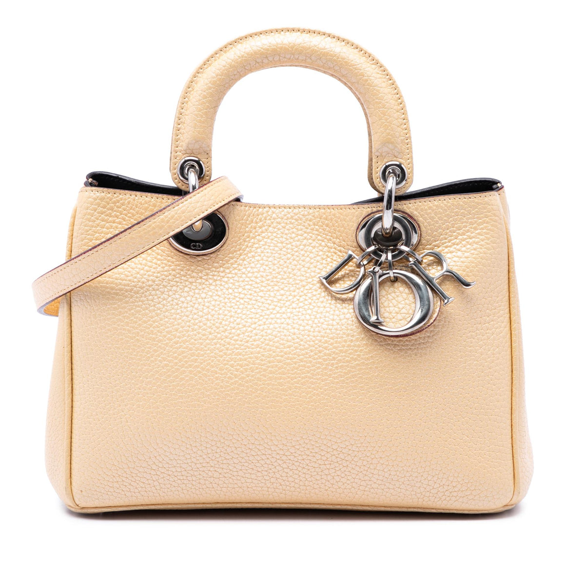 Dior Mini Metallic Leather Diorissimo Satchel