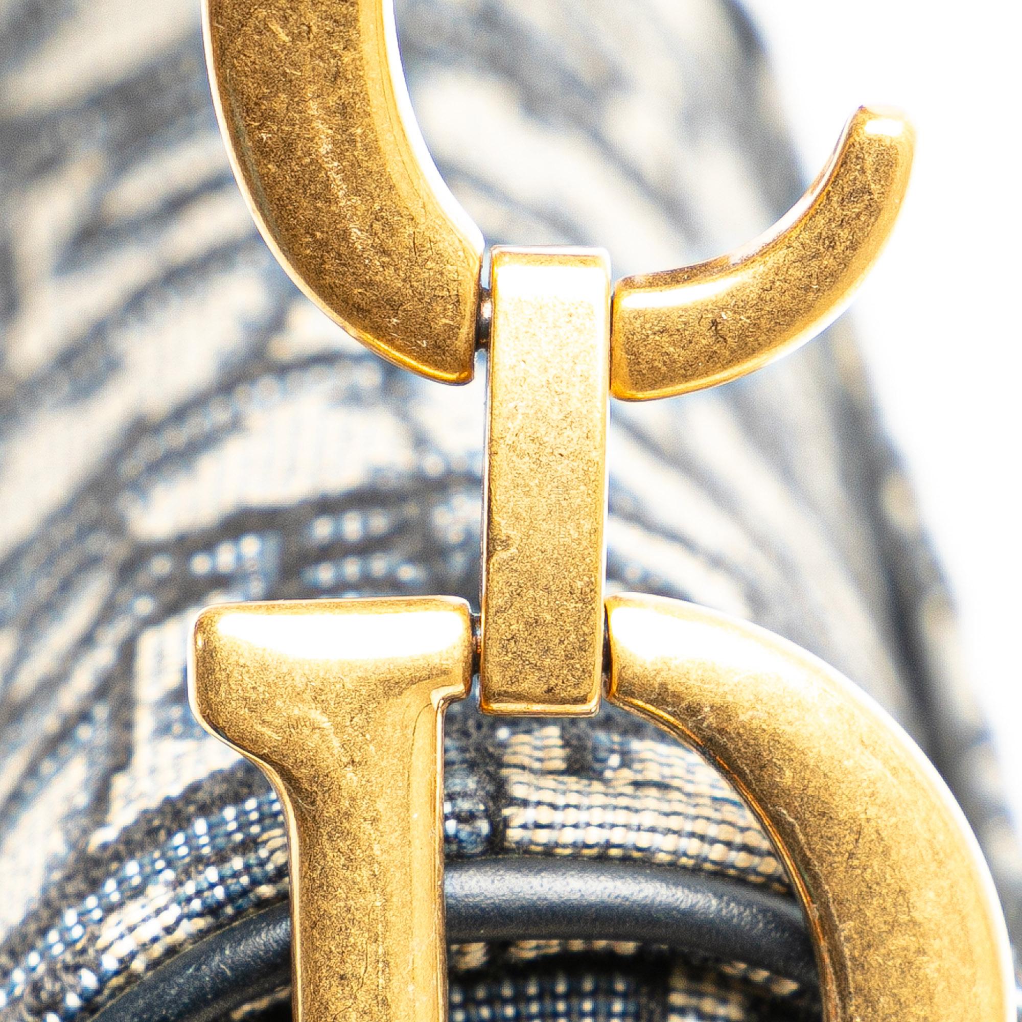 Dior Mini Oblique Canvas Saddle Bag