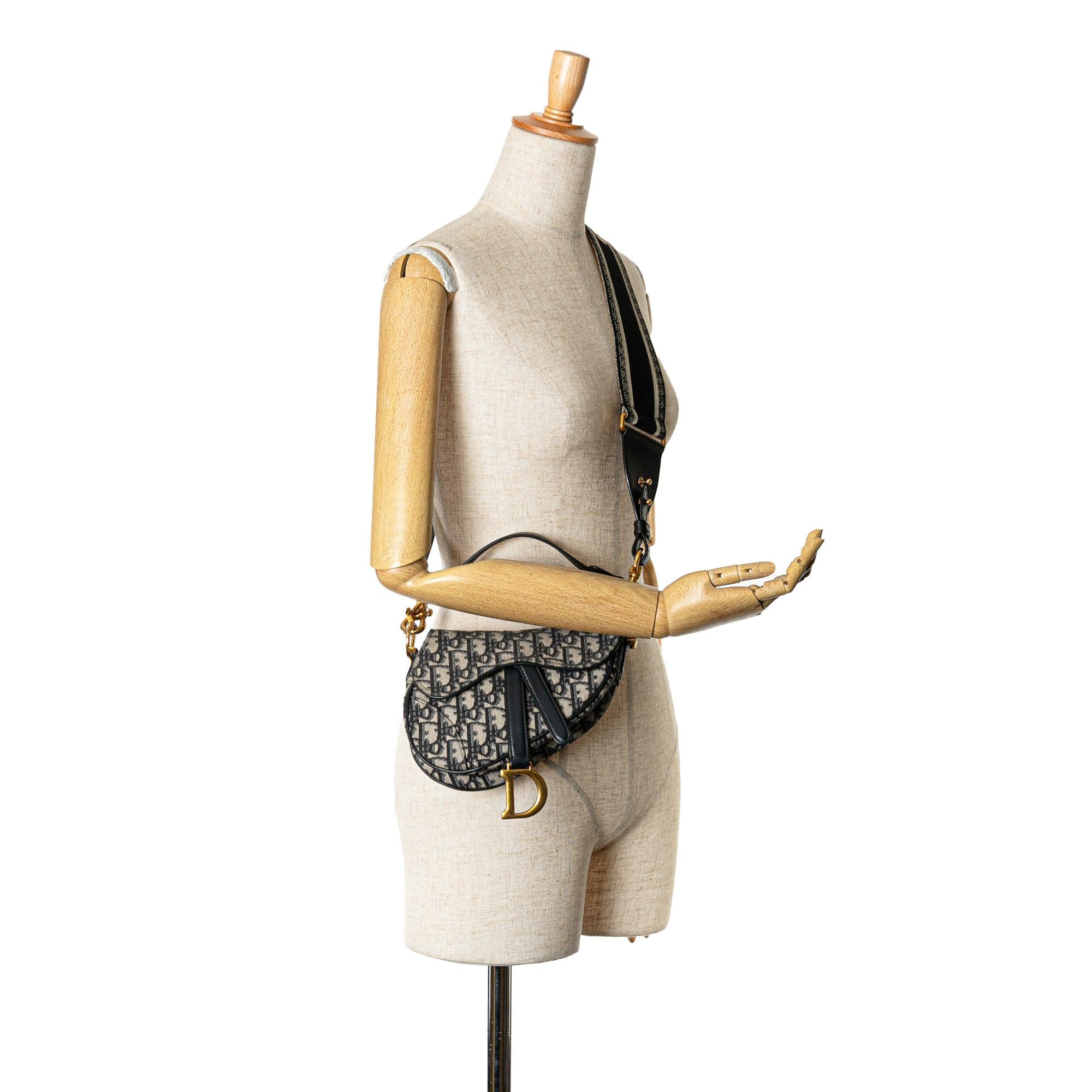 Dior Mini Oblique Canvas Saddle Bag