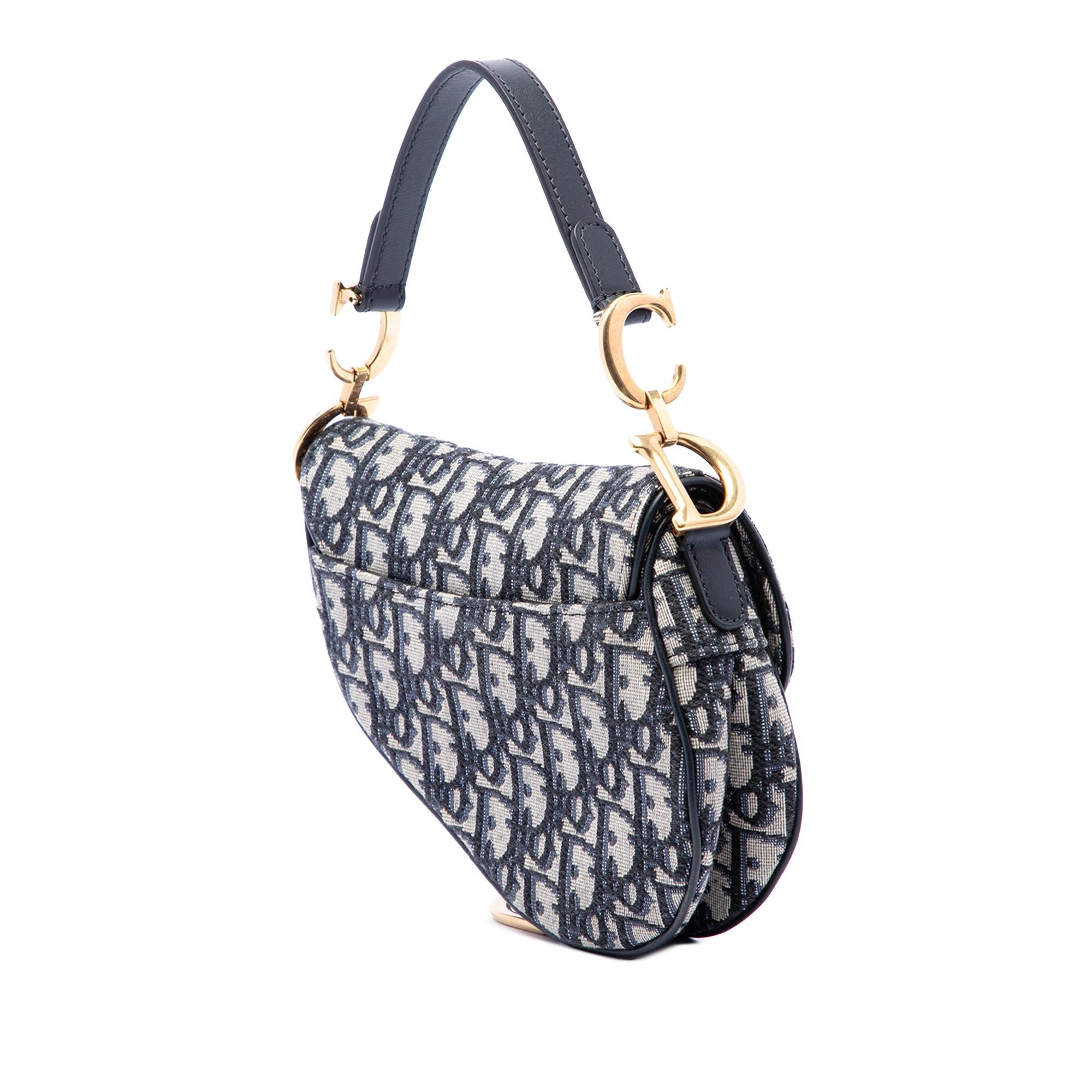 Dior Mini Oblique Canvas Saddle Bag