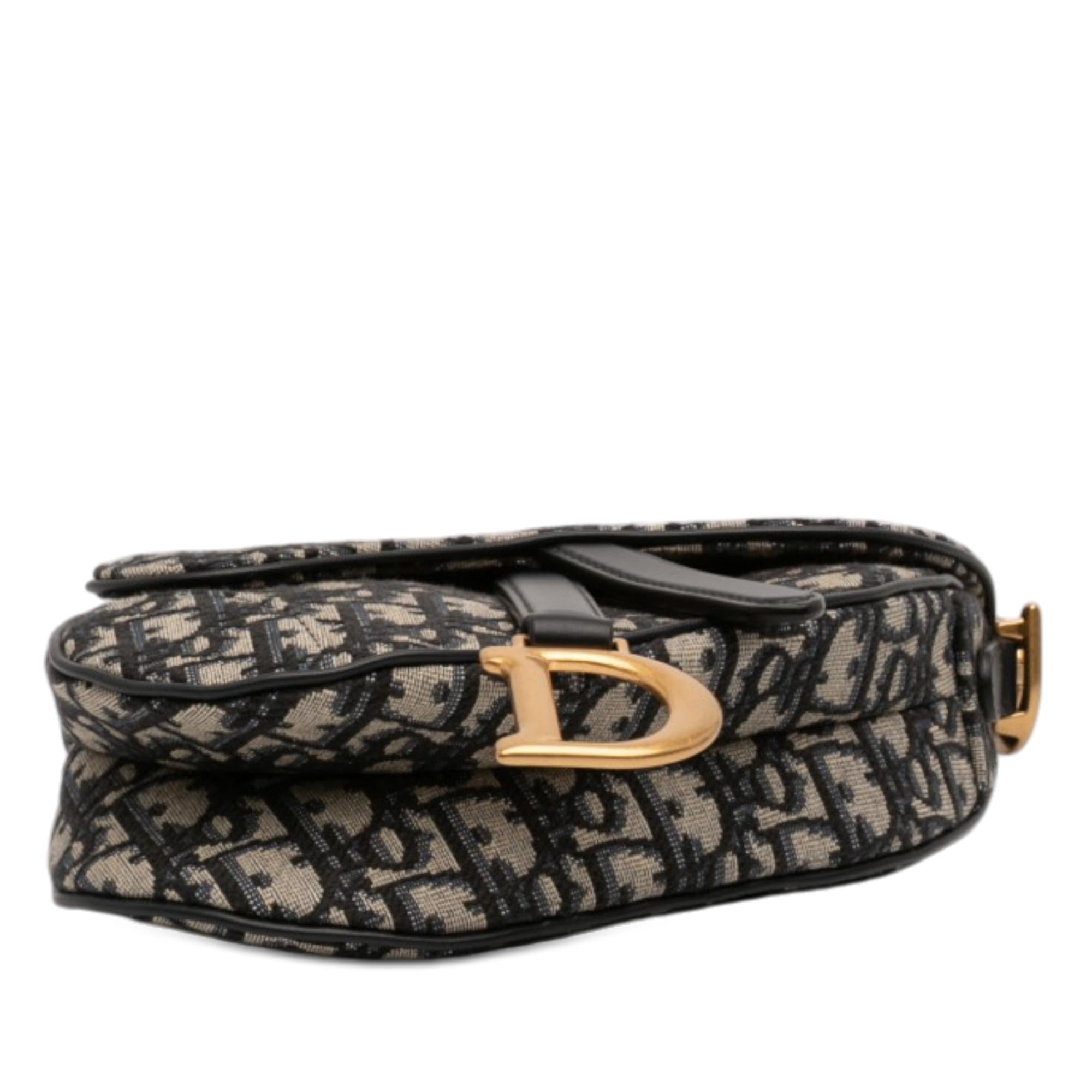 Dior Mini Oblique Canvas Saddle Bag