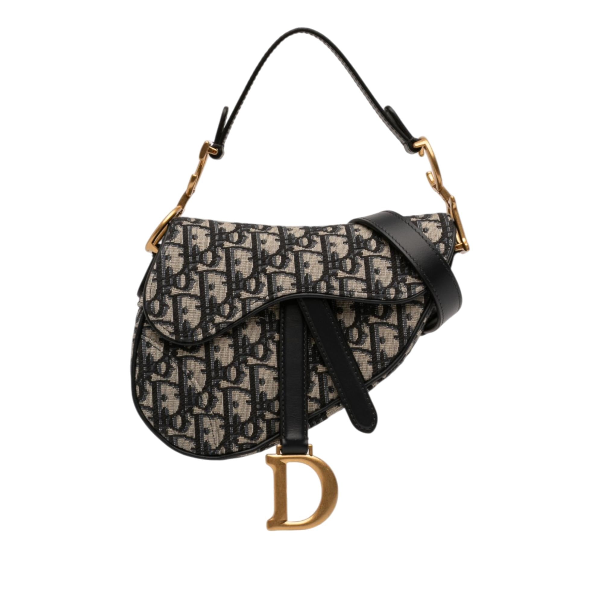 Dior Mini Oblique Canvas Saddle Bag