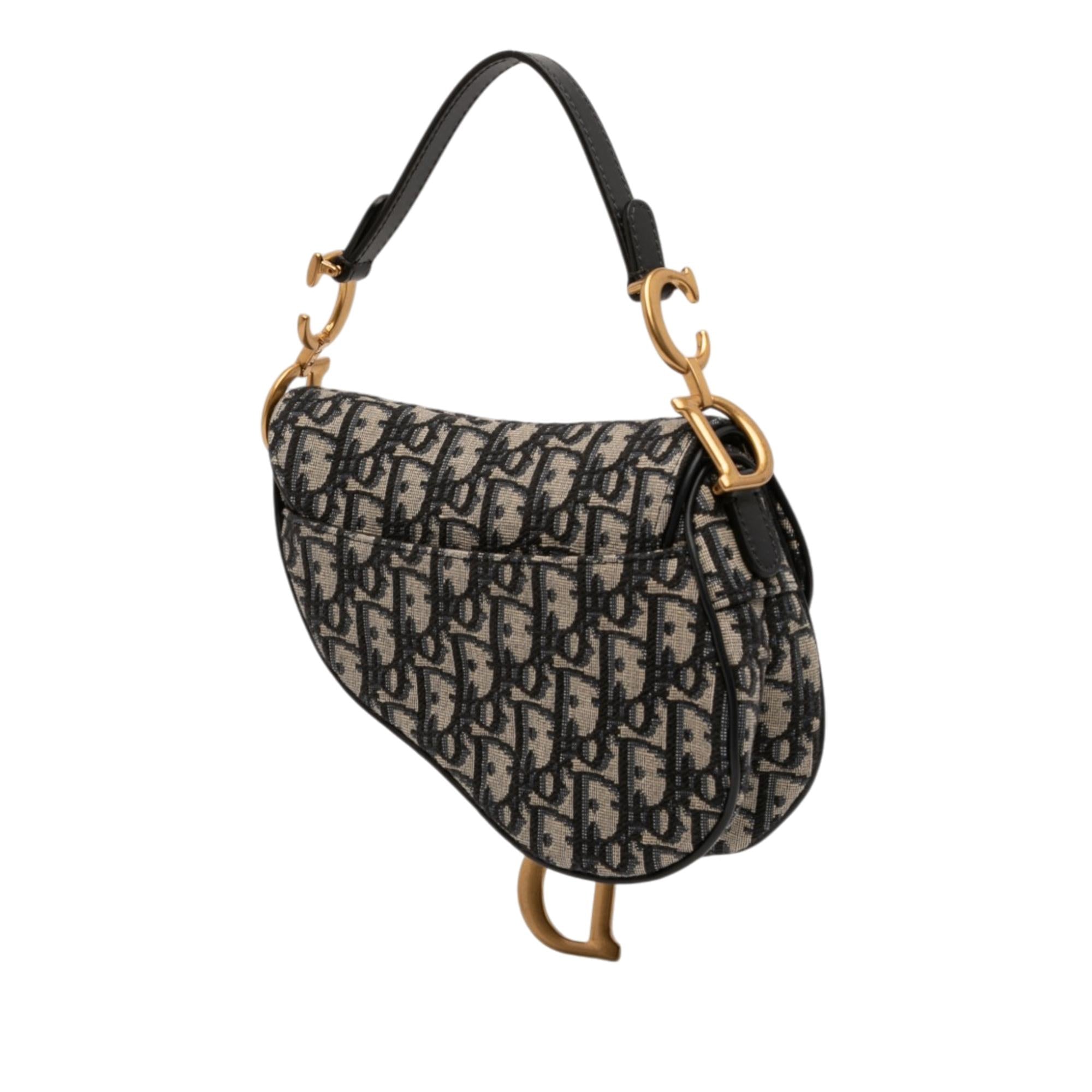 Dior Mini Oblique Canvas Saddle Bag