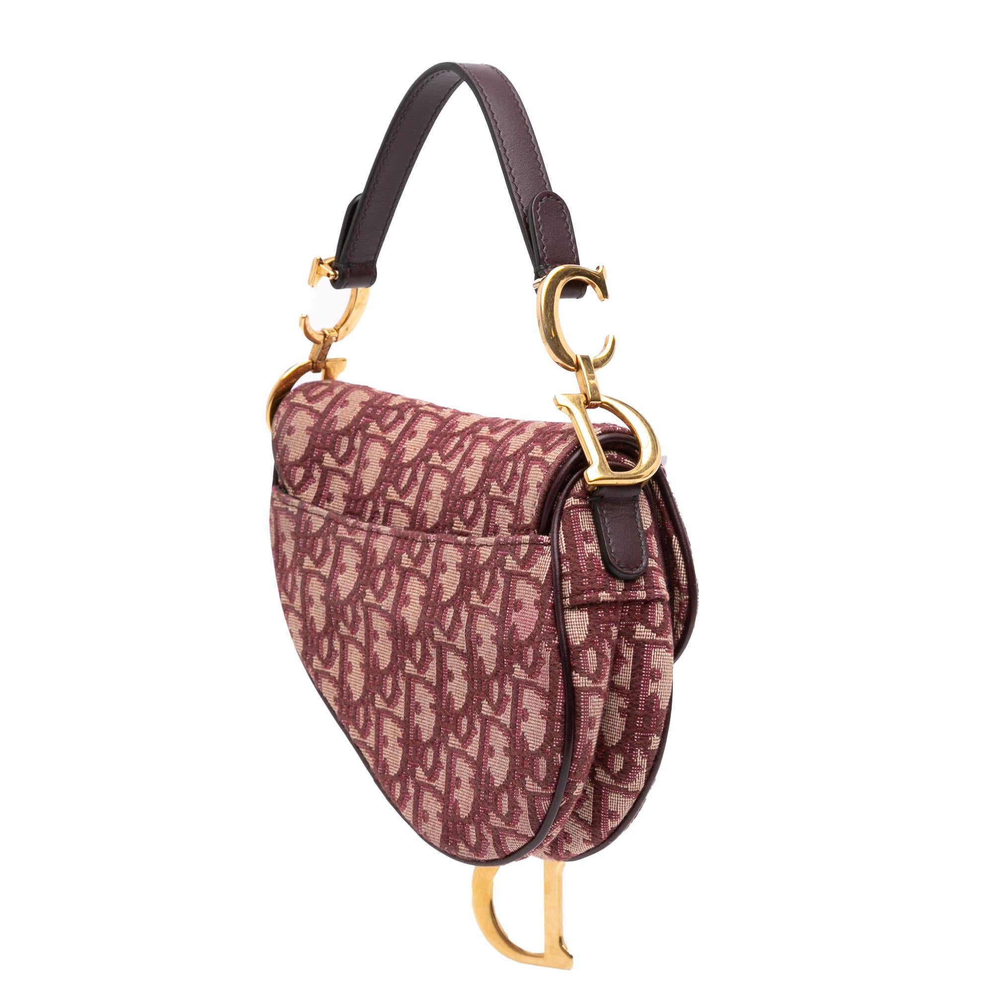 Dior Mini Oblique Canvas Saddle Bag