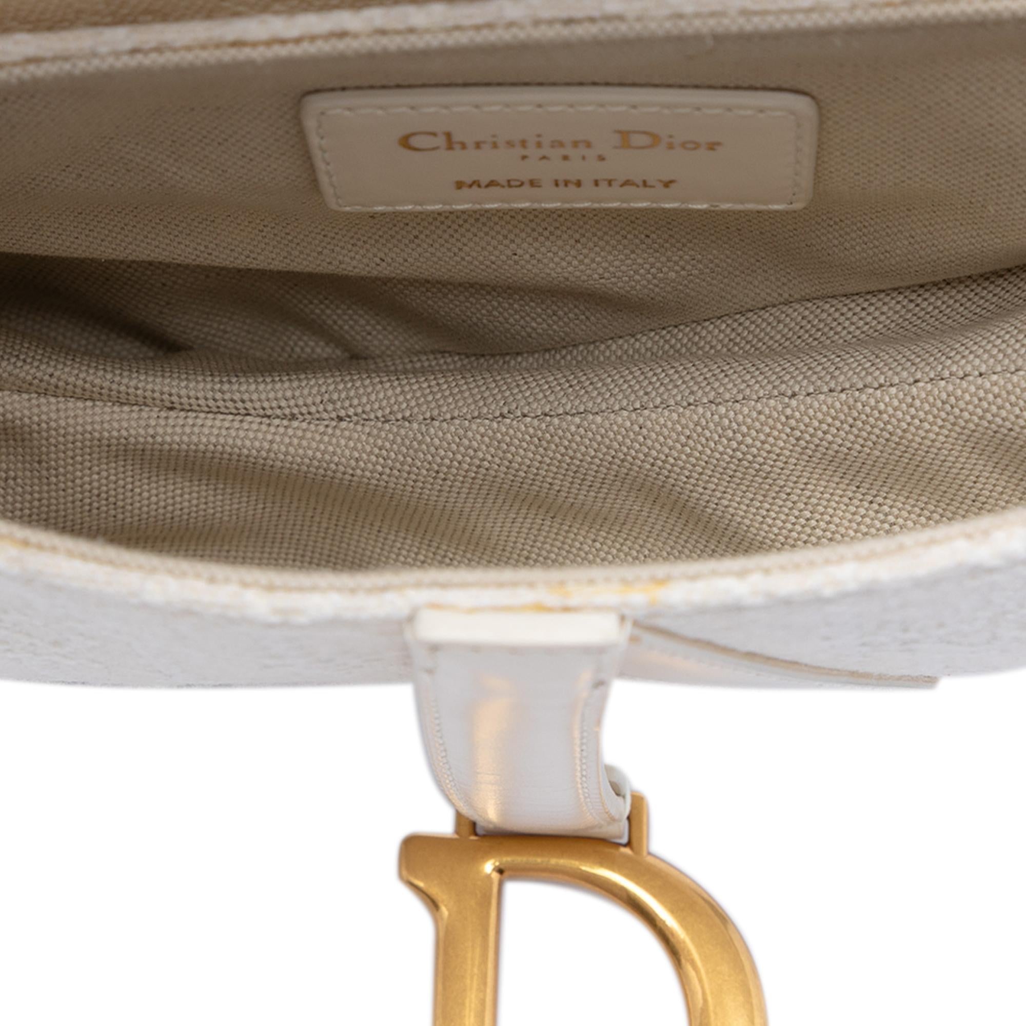 Dior Mini Oblique Embroidered Canvas Saddle Bag