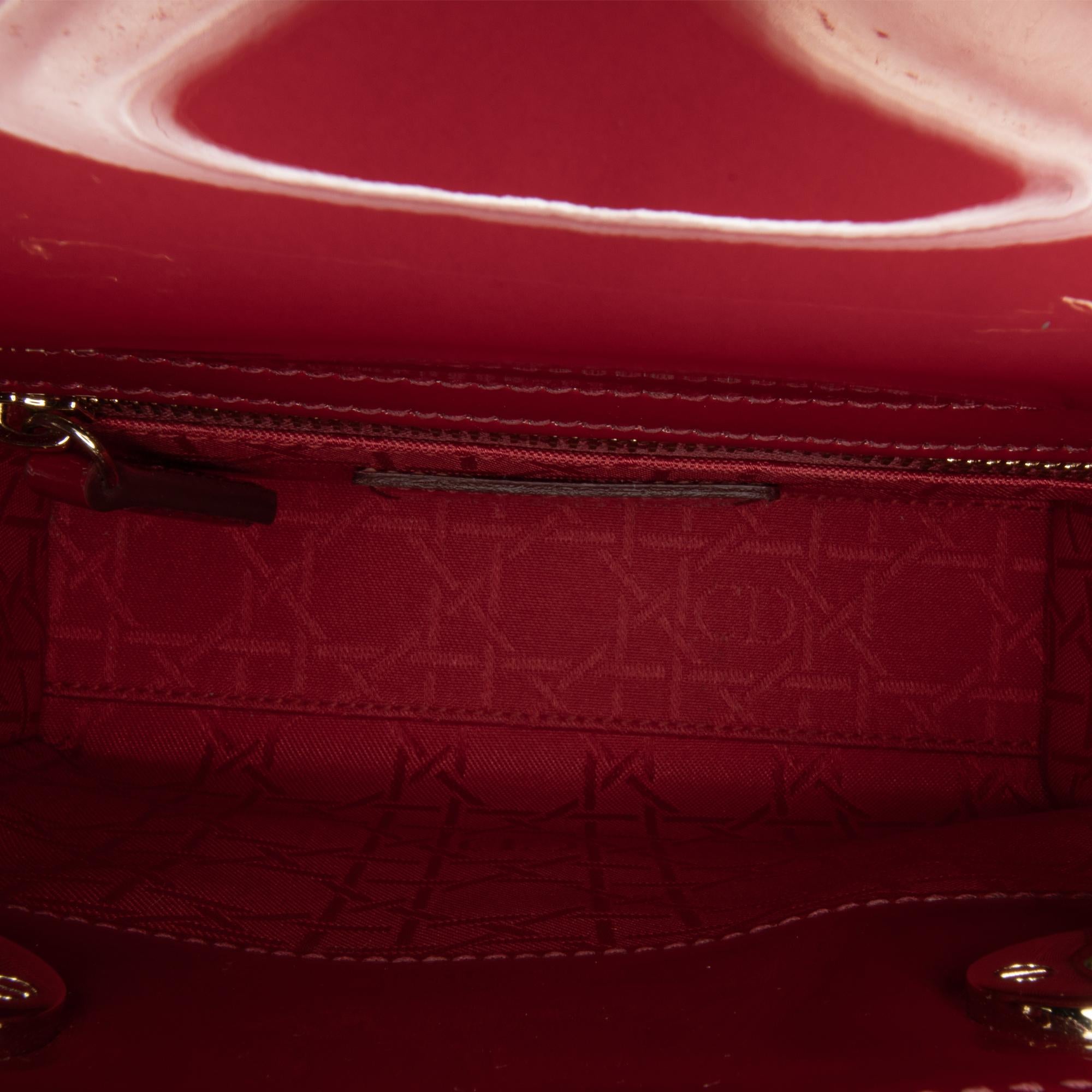 Dior Mini Patent Cannage Lady Dior (SHG-xyZM3w)