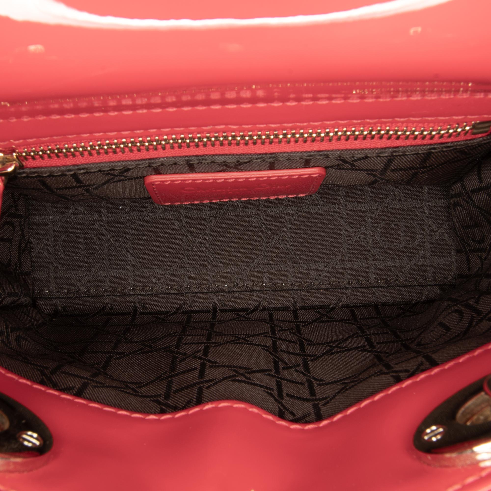 Dior Mini Patent Cannage Lady Dior (SHG-P63Gtn)