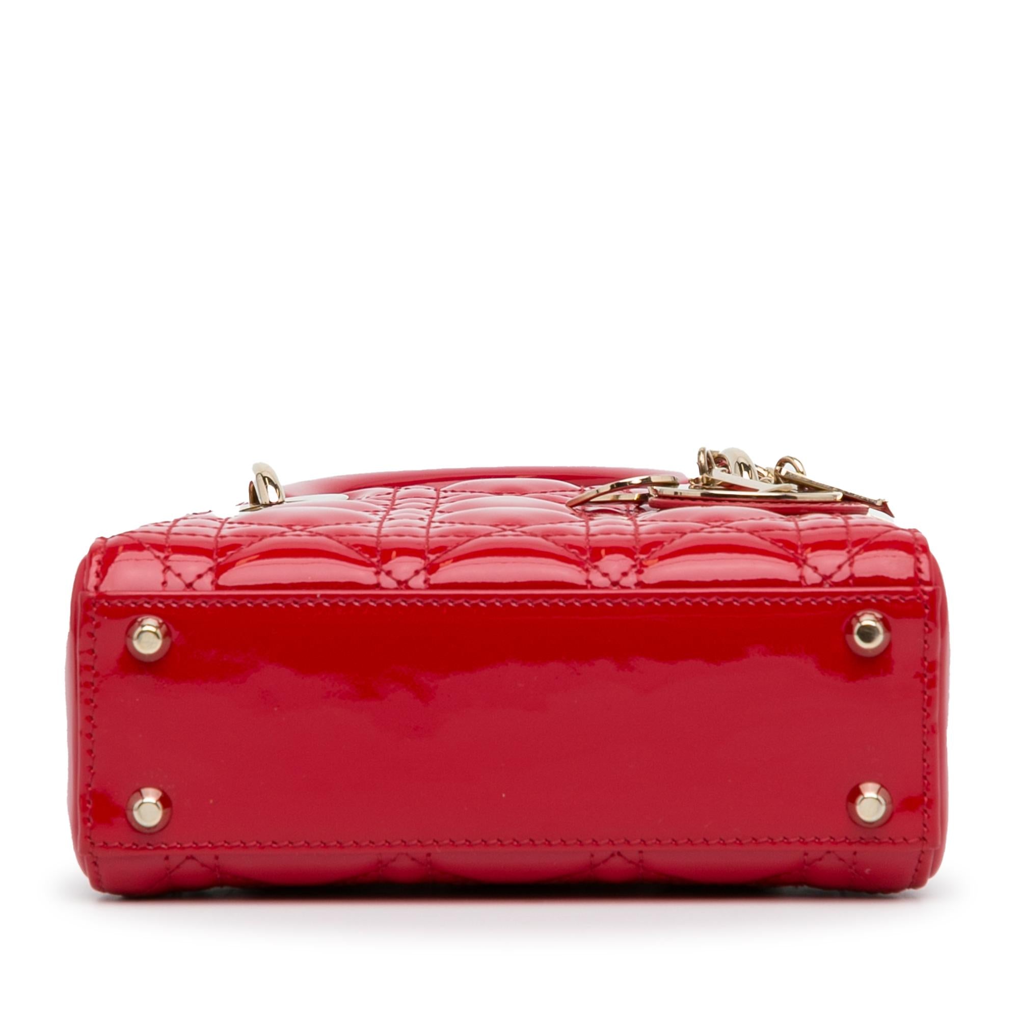 Dior Mini Patent Cannage Lady Dior (SHG-P63Gtn)