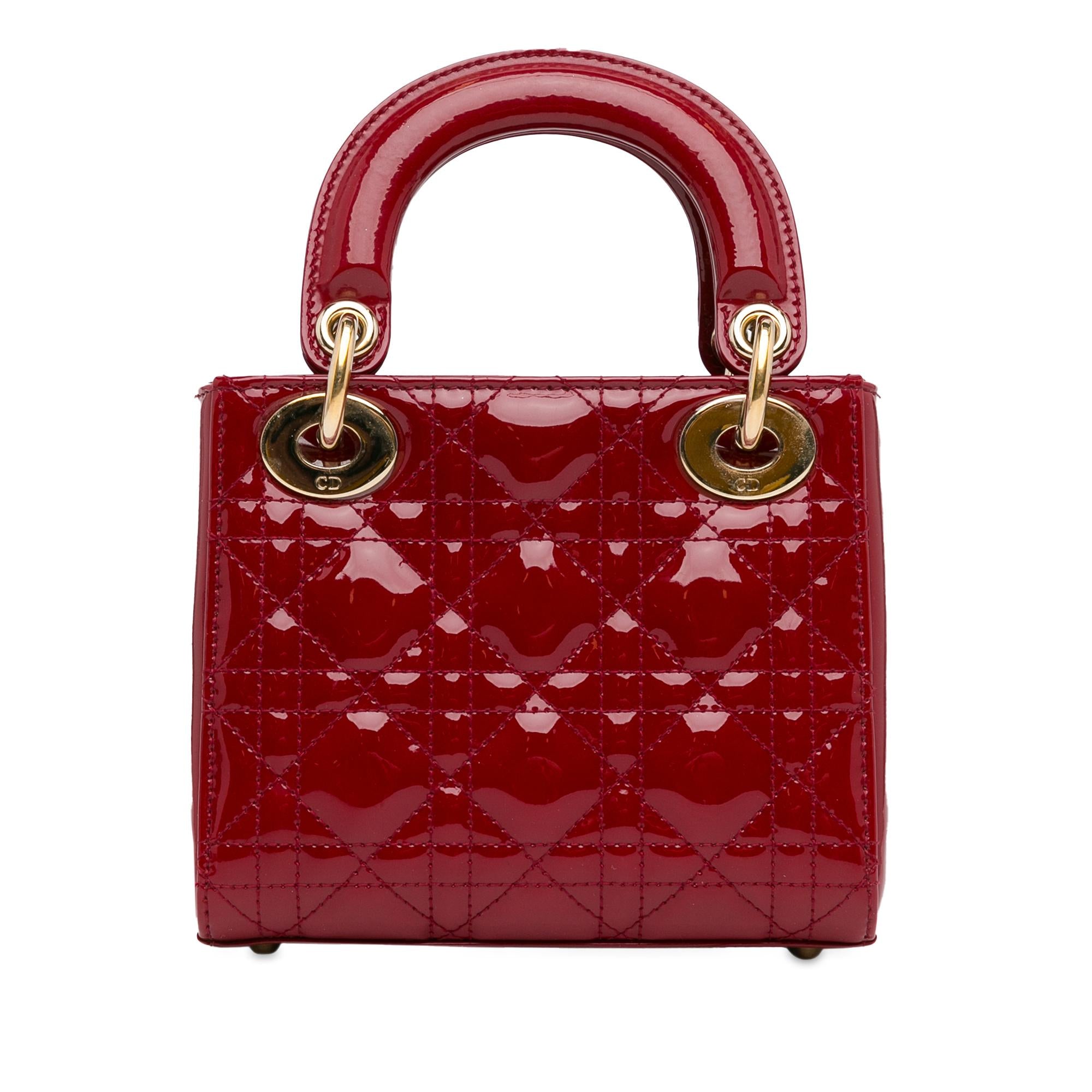 Dior Mini Patent Cannage Lady Dior (SHG-6VO4GV)