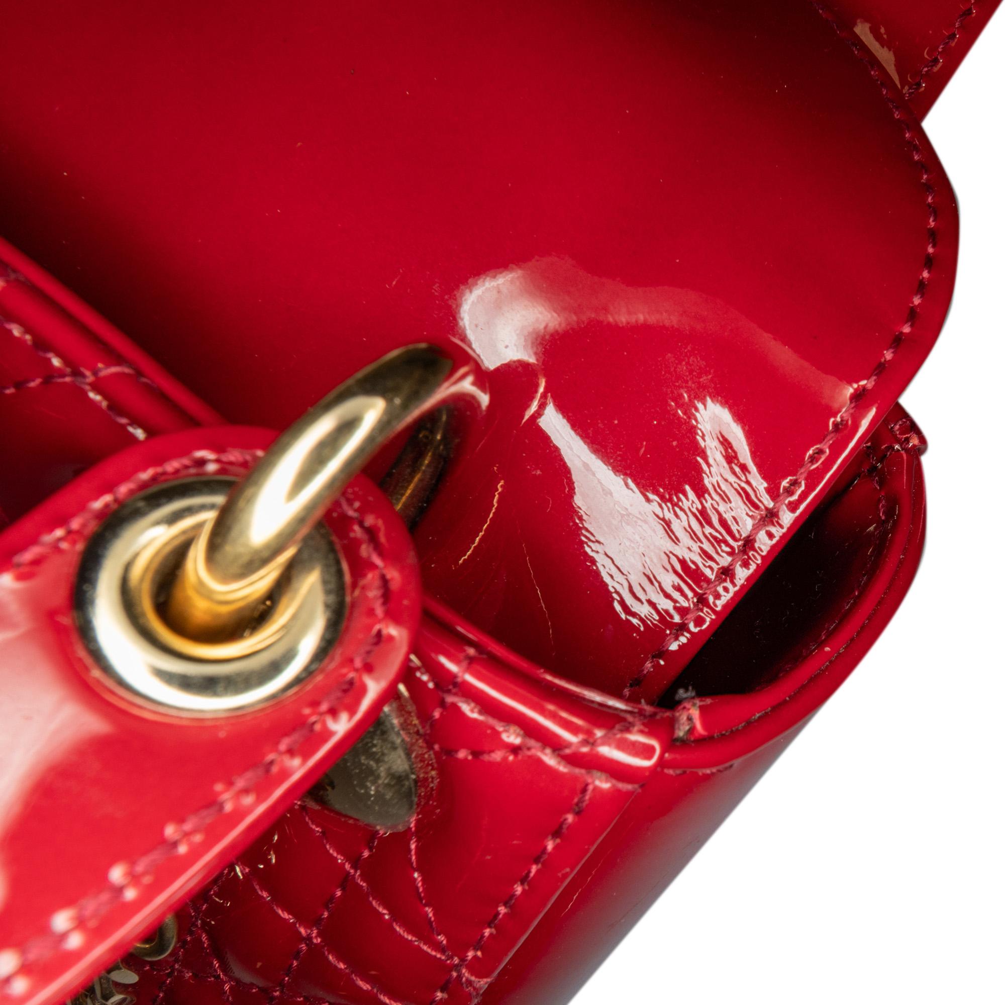 Dior Mini Patent Cannage Lady Dior (SHG-6VO4GV)