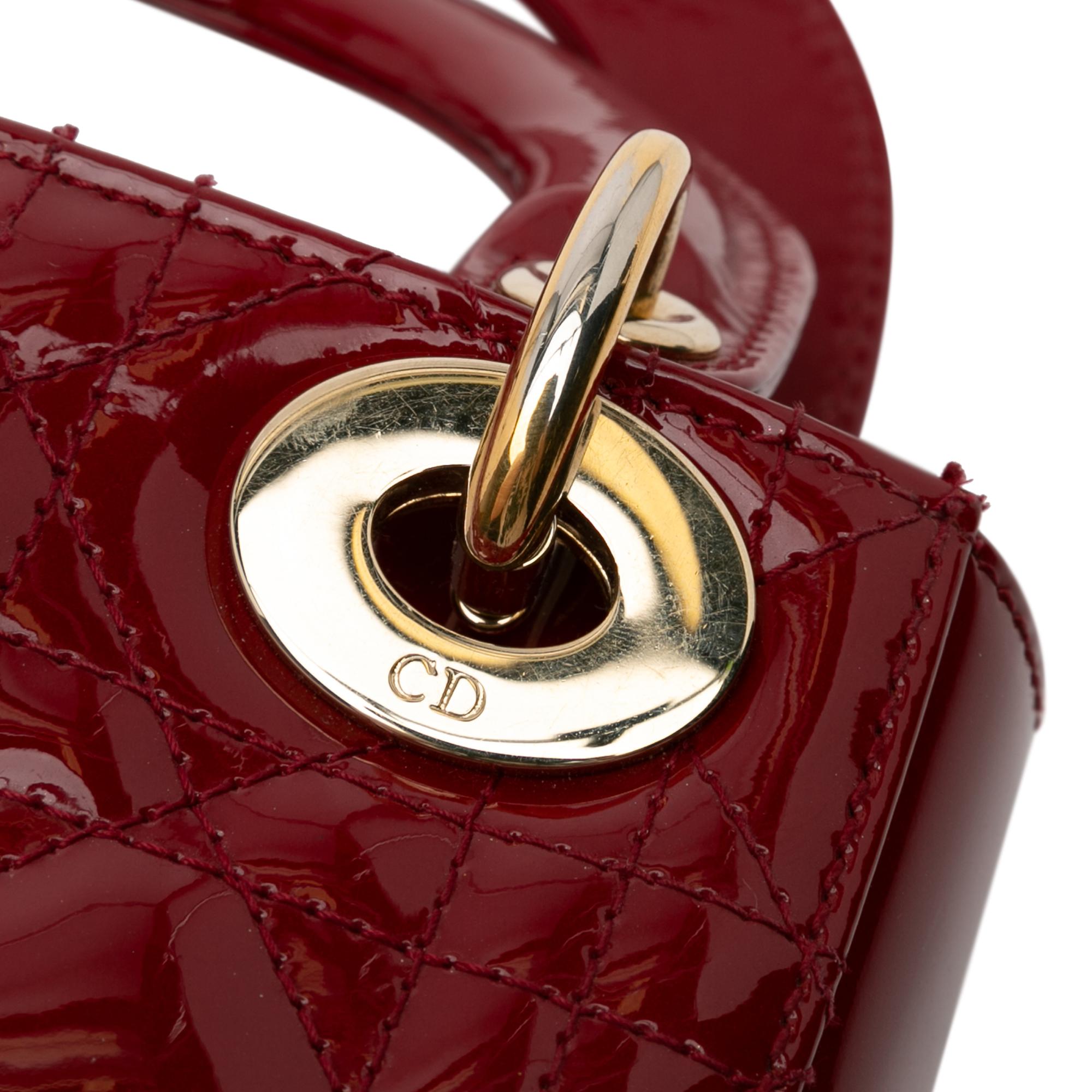 Dior Mini Patent Cannage Lady Dior (SHG-a45nYI)