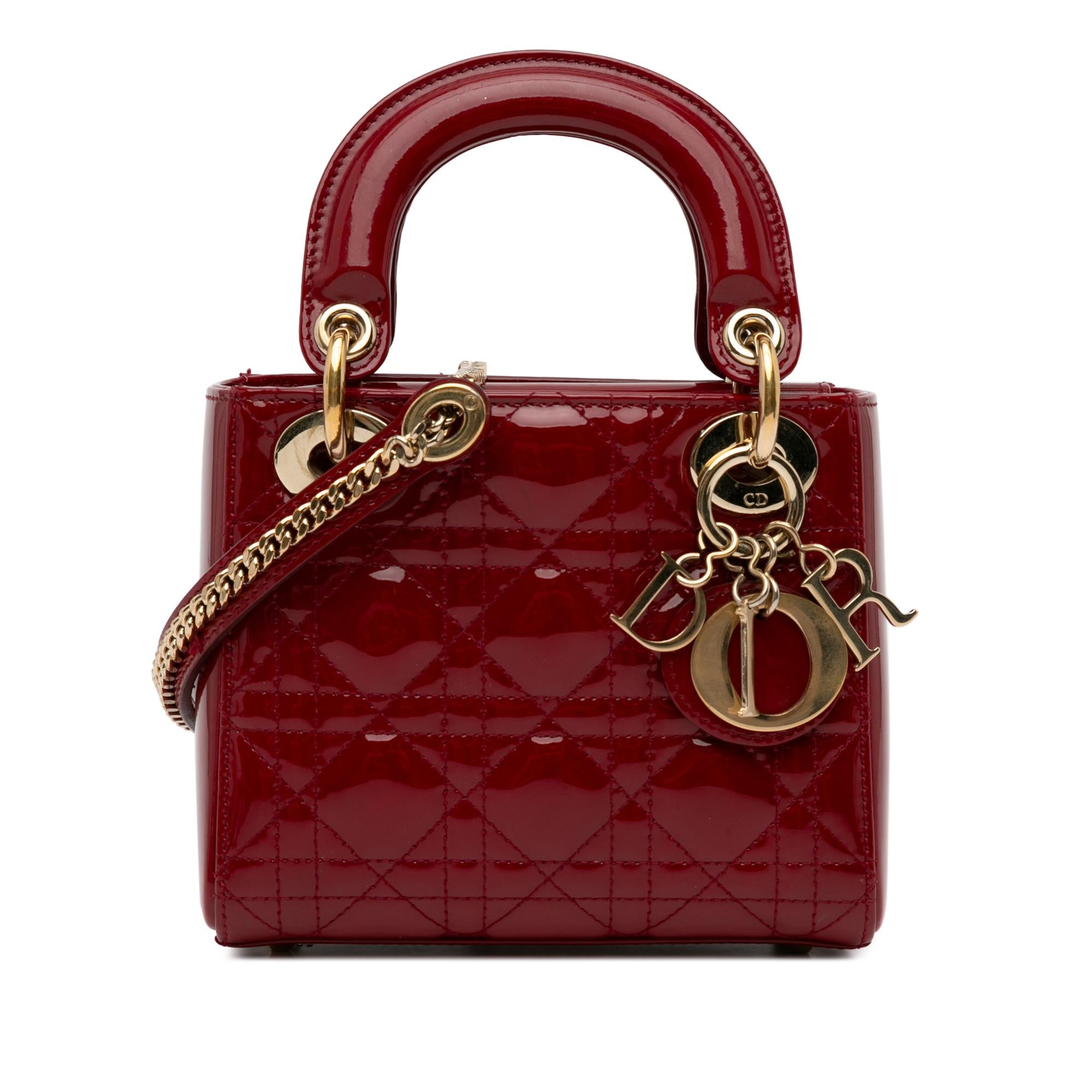 Dior Mini Patent Cannage Lady Dior (SHG-a45nYI)