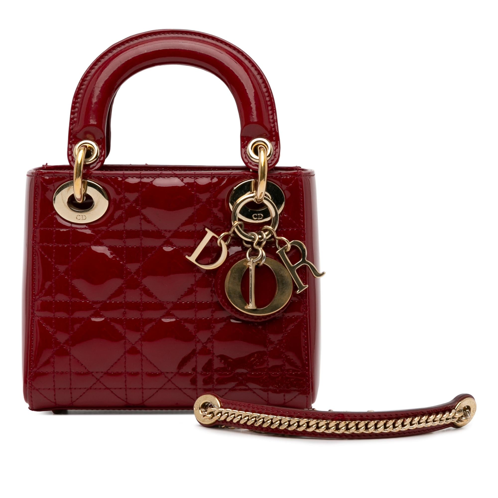 Dior Mini Patent Cannage Lady Dior (SHG-a45nYI)