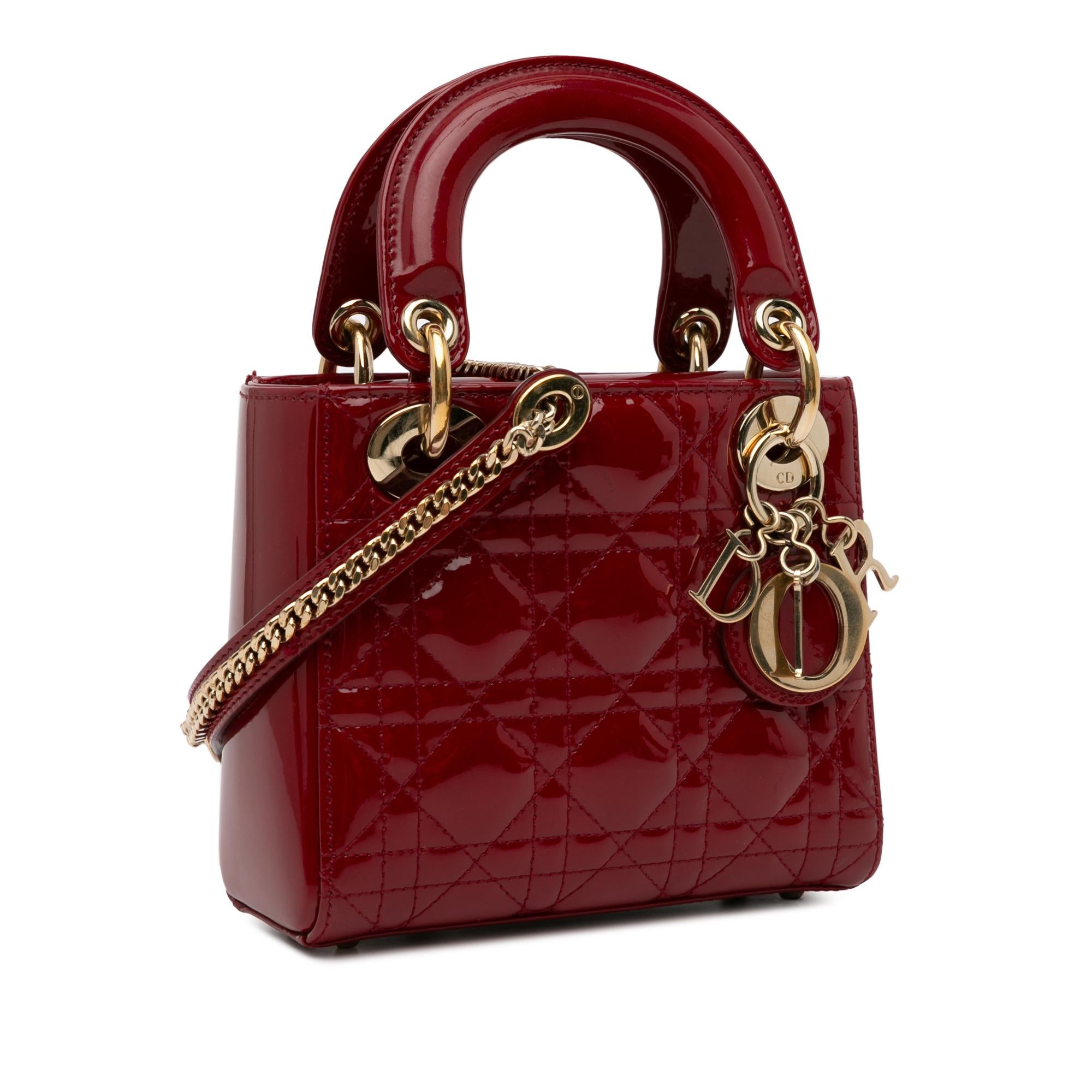 Dior Mini Patent Cannage Lady Dior (SHG-a45nYI)