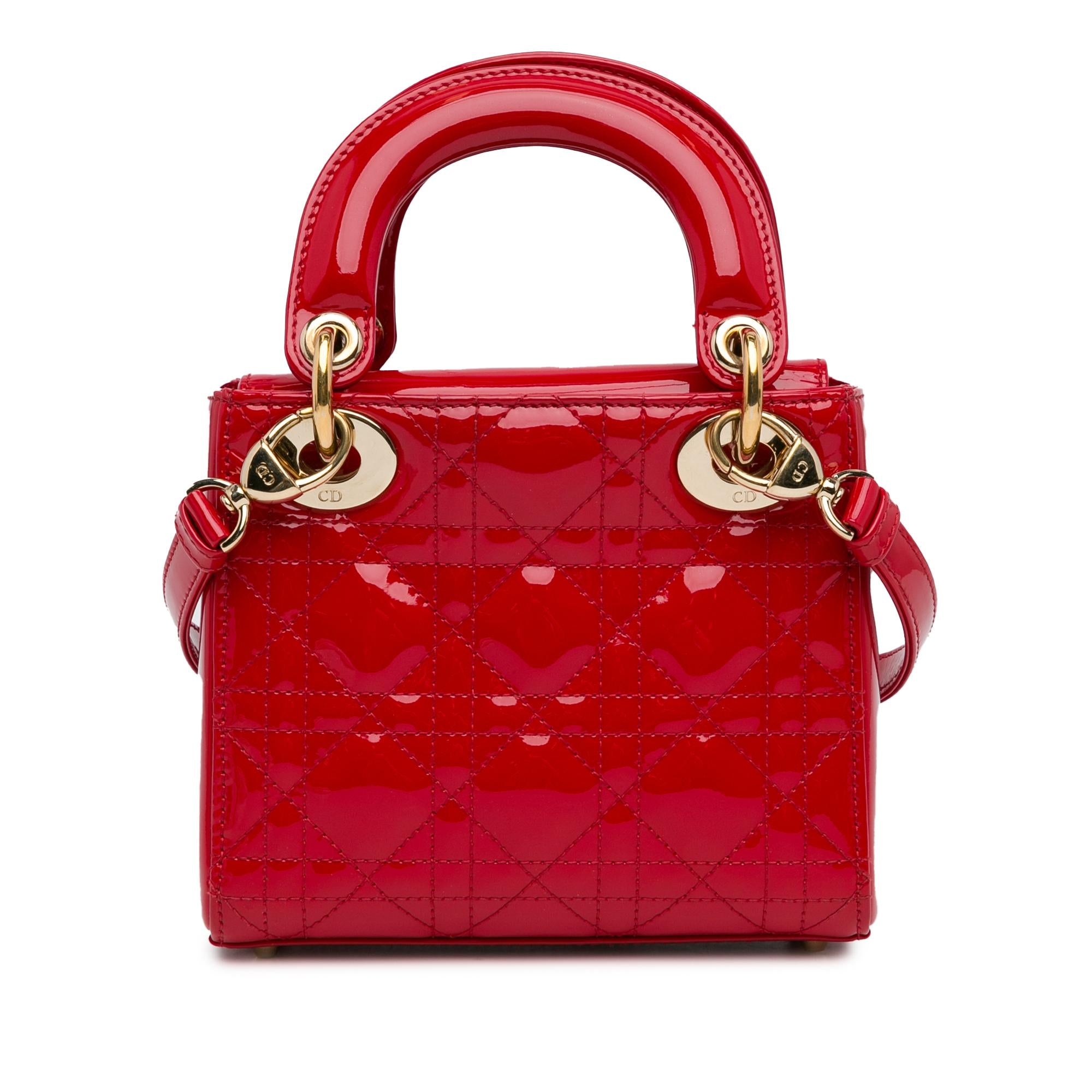 Dior Mini Patent Cannage Lady Dior (SHG-RClIuL)