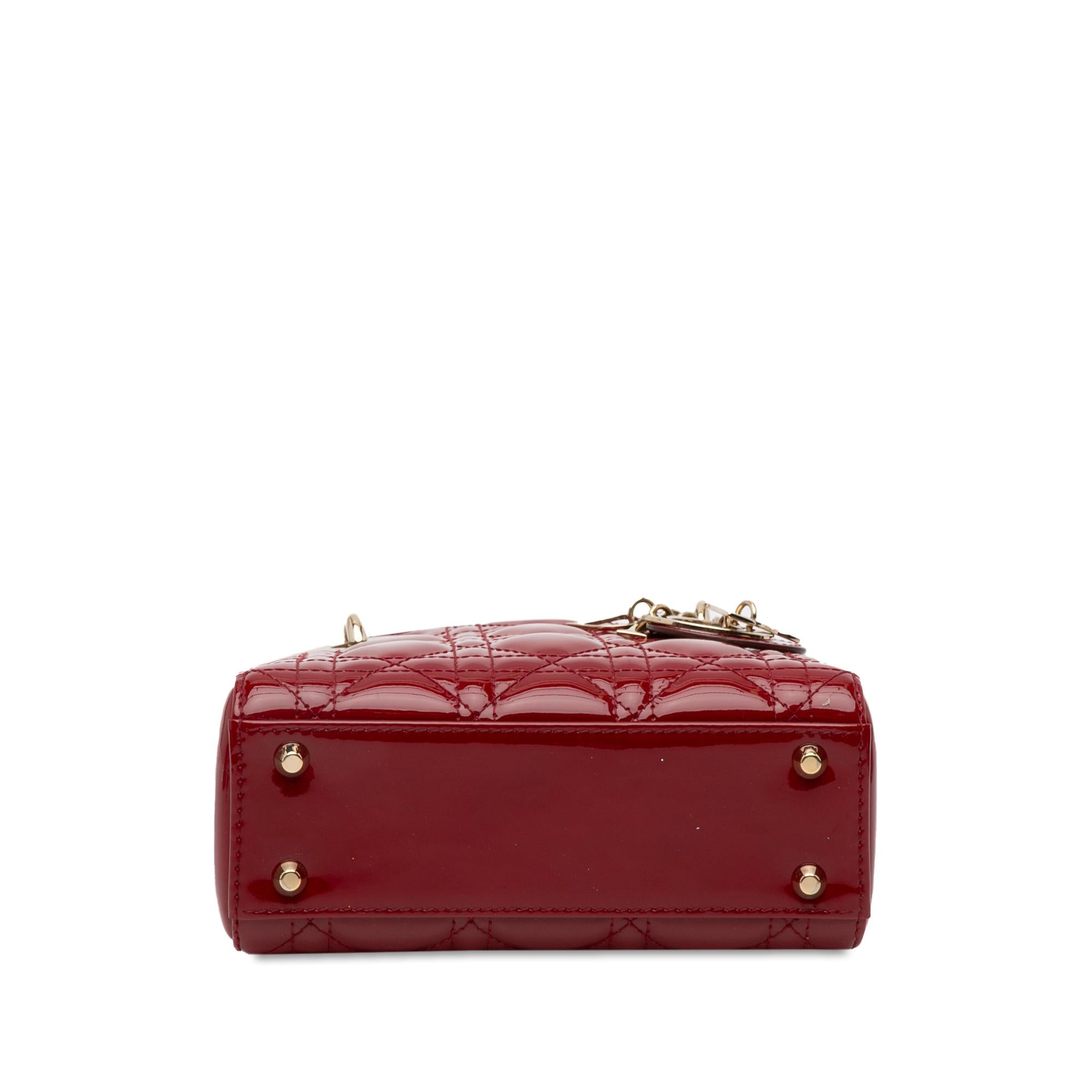 Dior Mini Patent Cannage Lady Dior (SHG-SdQinm)