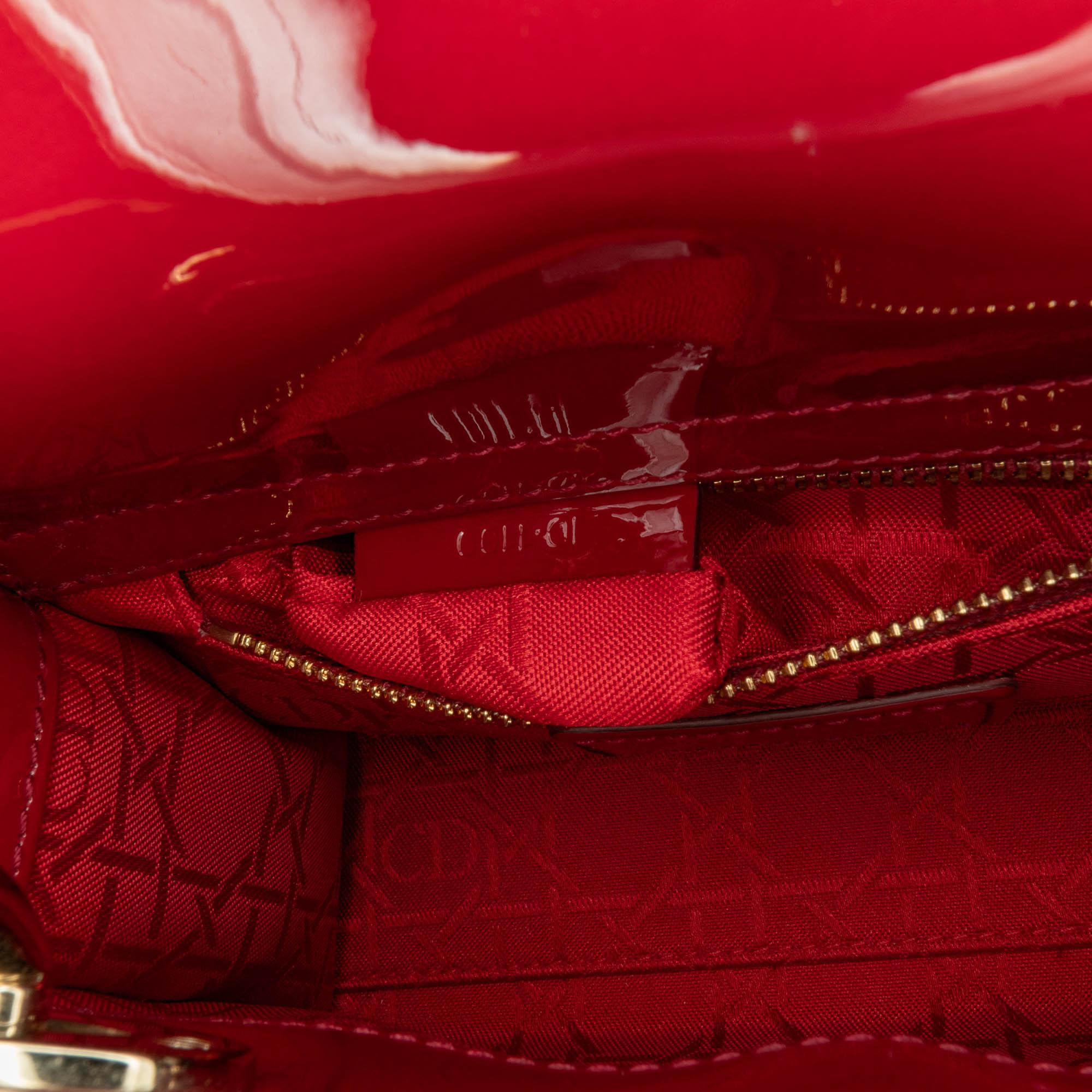 Dior Mini Patent Cannage Lady Dior (SHG-SdQinm)