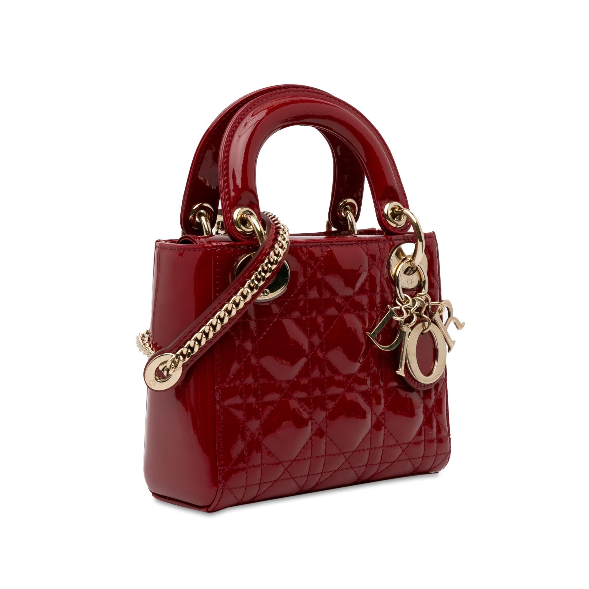 Dior Mini Patent Cannage Lady Dior (SHG-SdQinm)