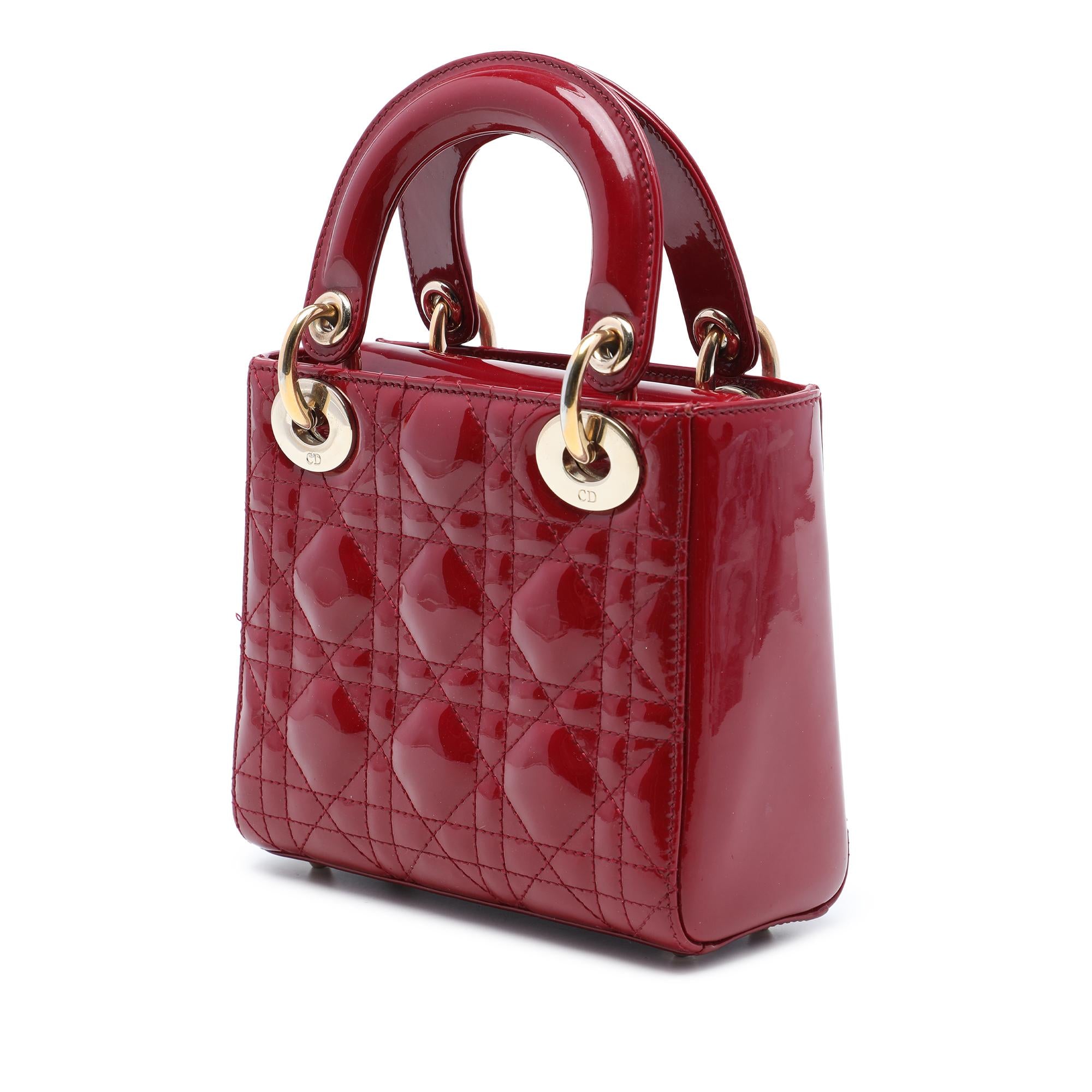Dior Mini Patent Cannage Lady Dior